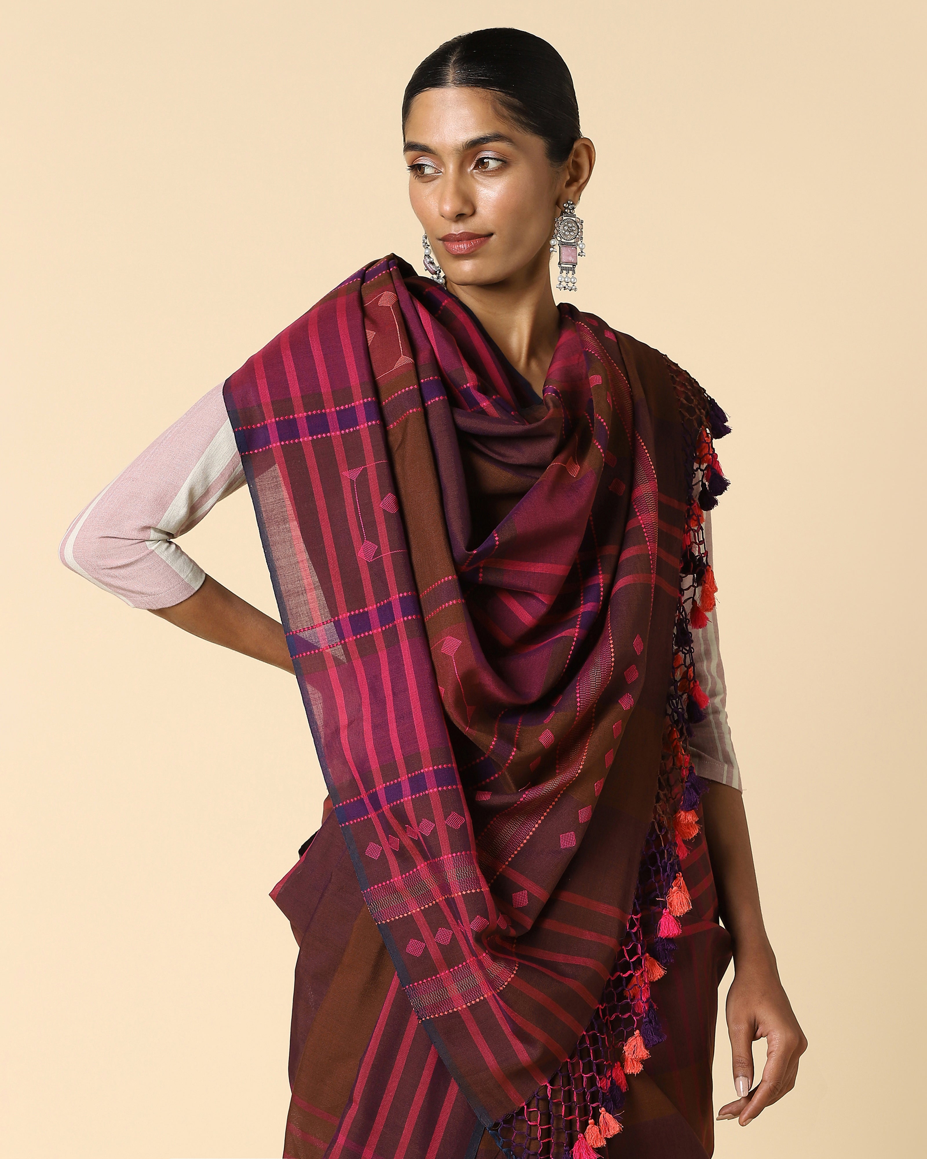 Chaupar Bhujodi Extra Weft Cotton Saree