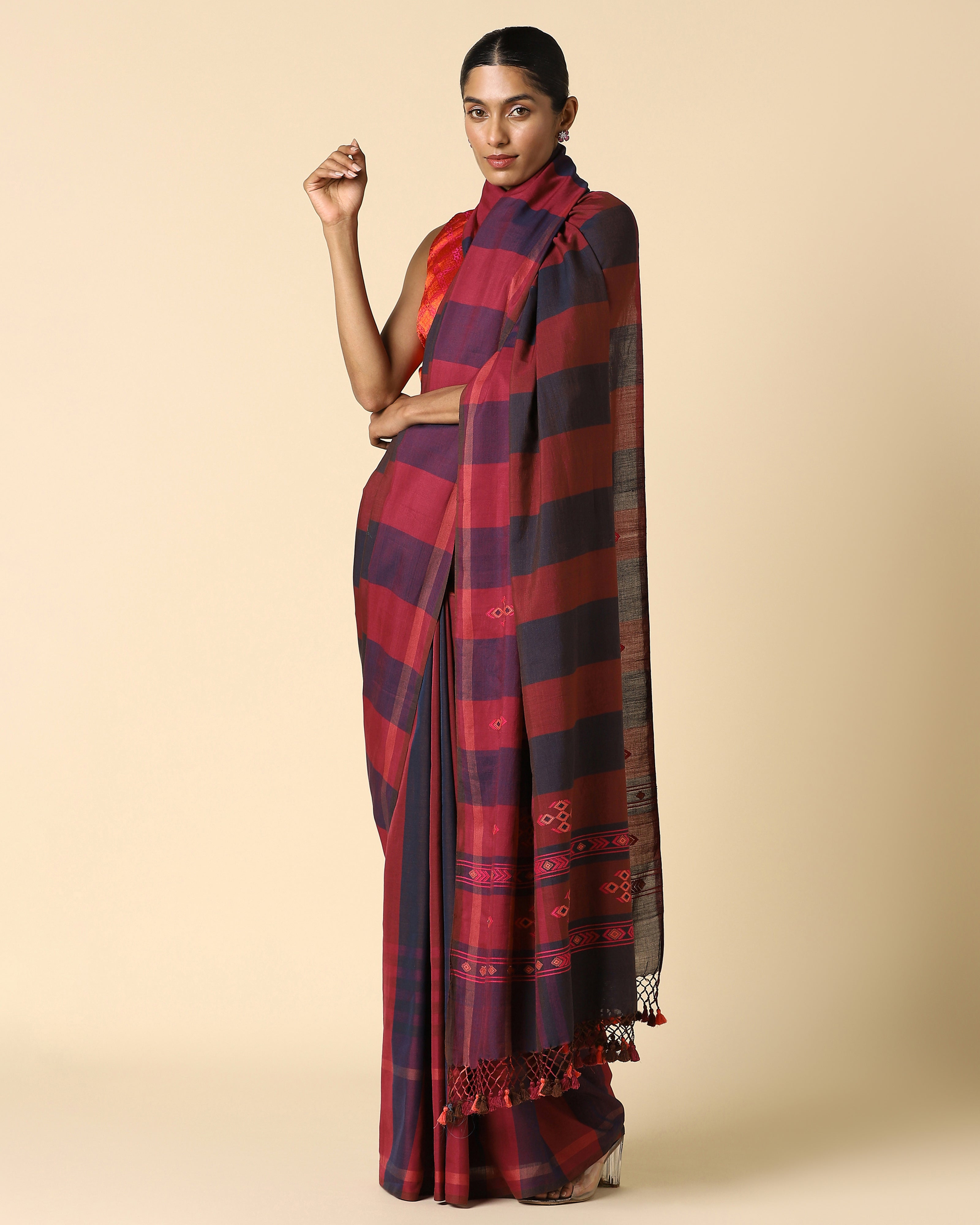 Maitri Bhujodi Extra Weft Cotton Saree