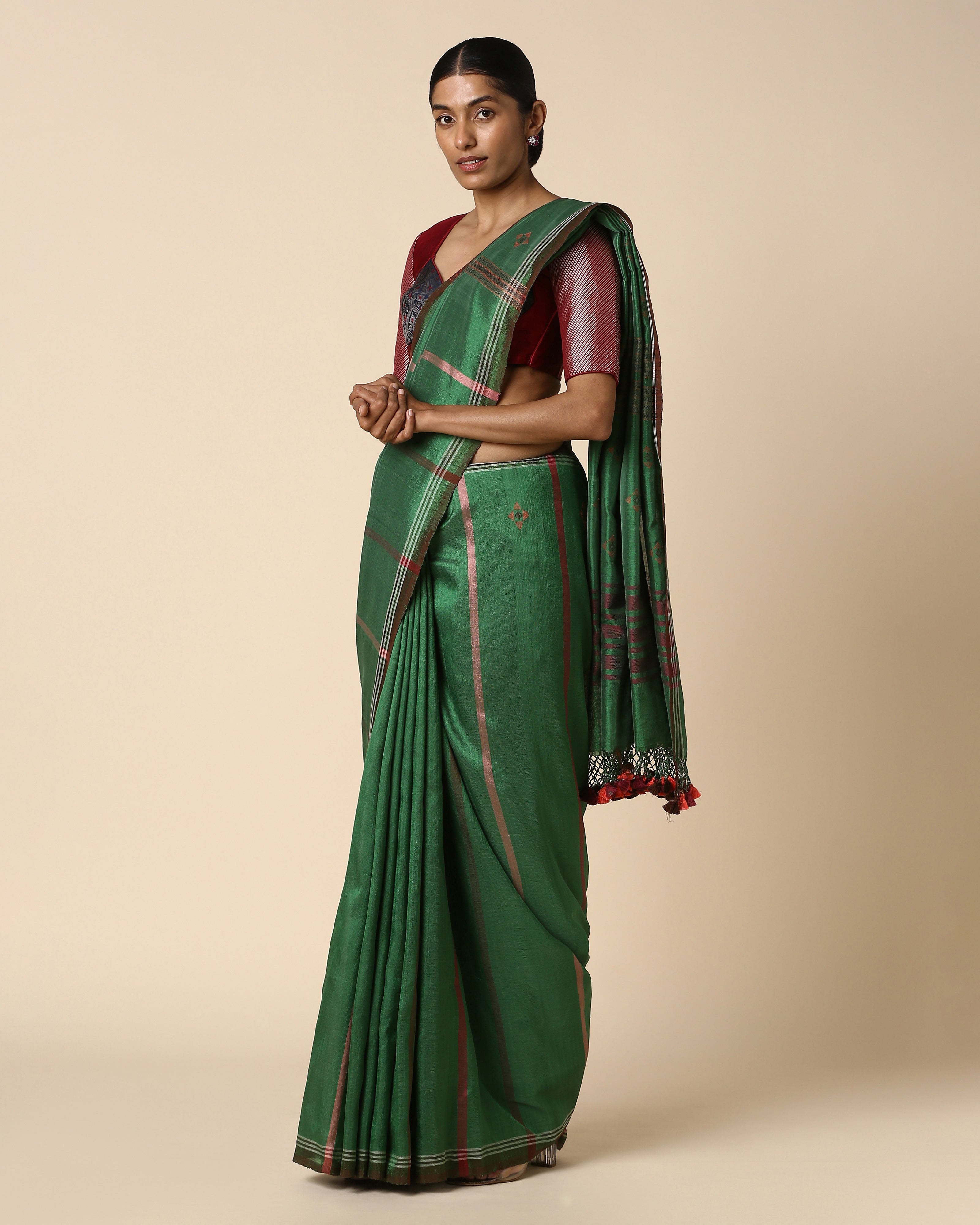 Osana Bhujodi Extra Weft Cotton Silk Saree