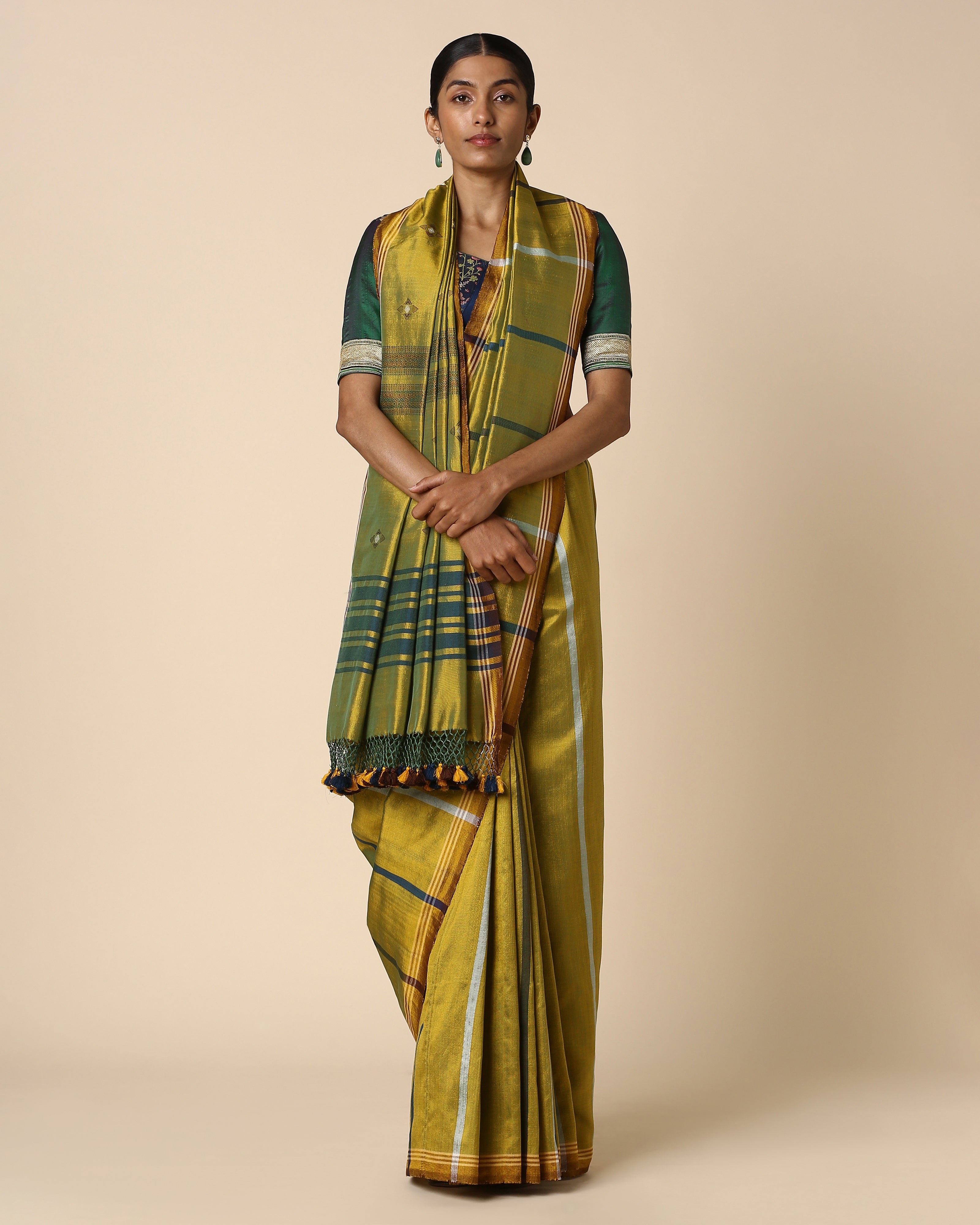 Osana Bhujodi Extra Weft Cotton Silk Saree