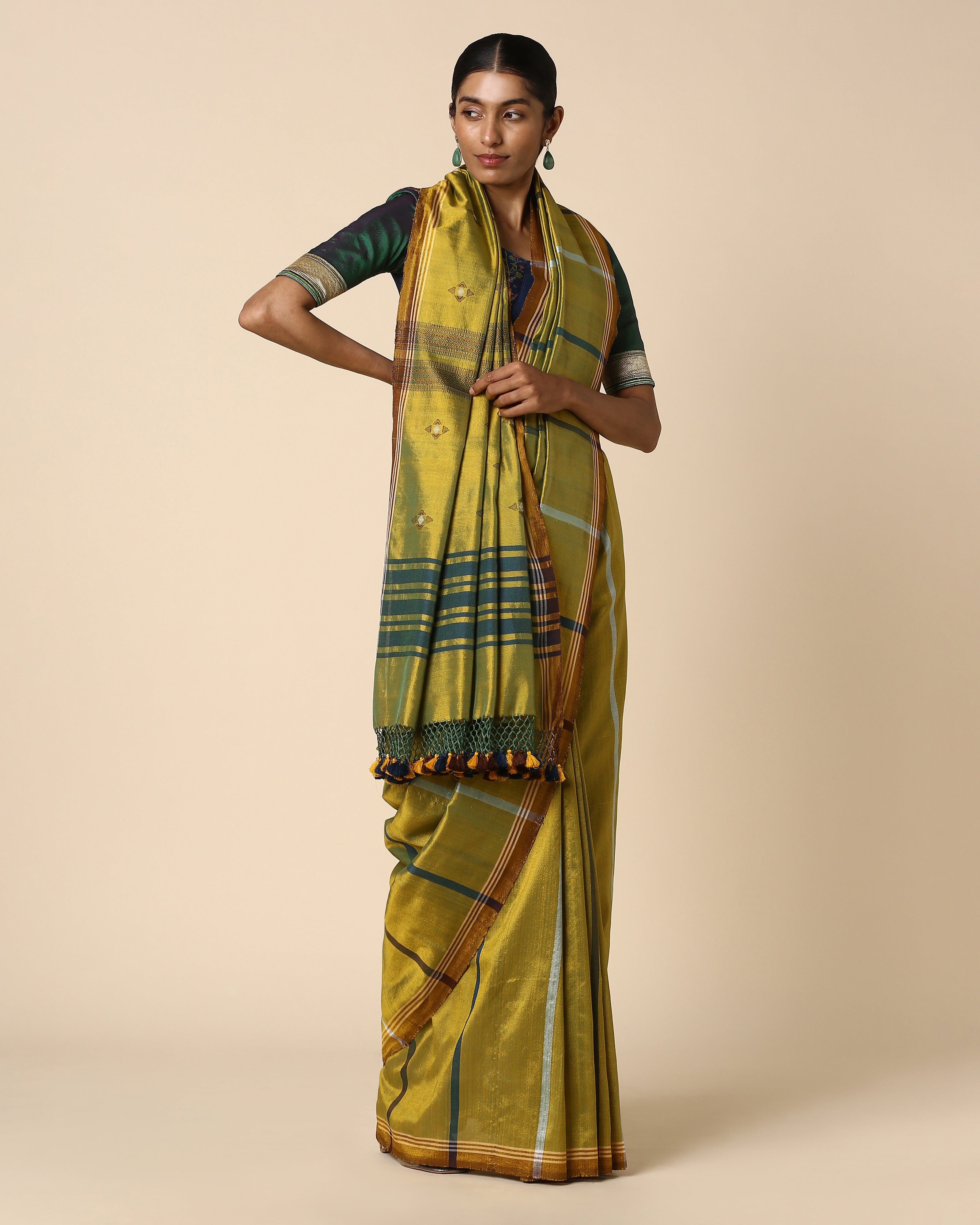 Osana Bhujodi Extra Weft Cotton Silk Saree