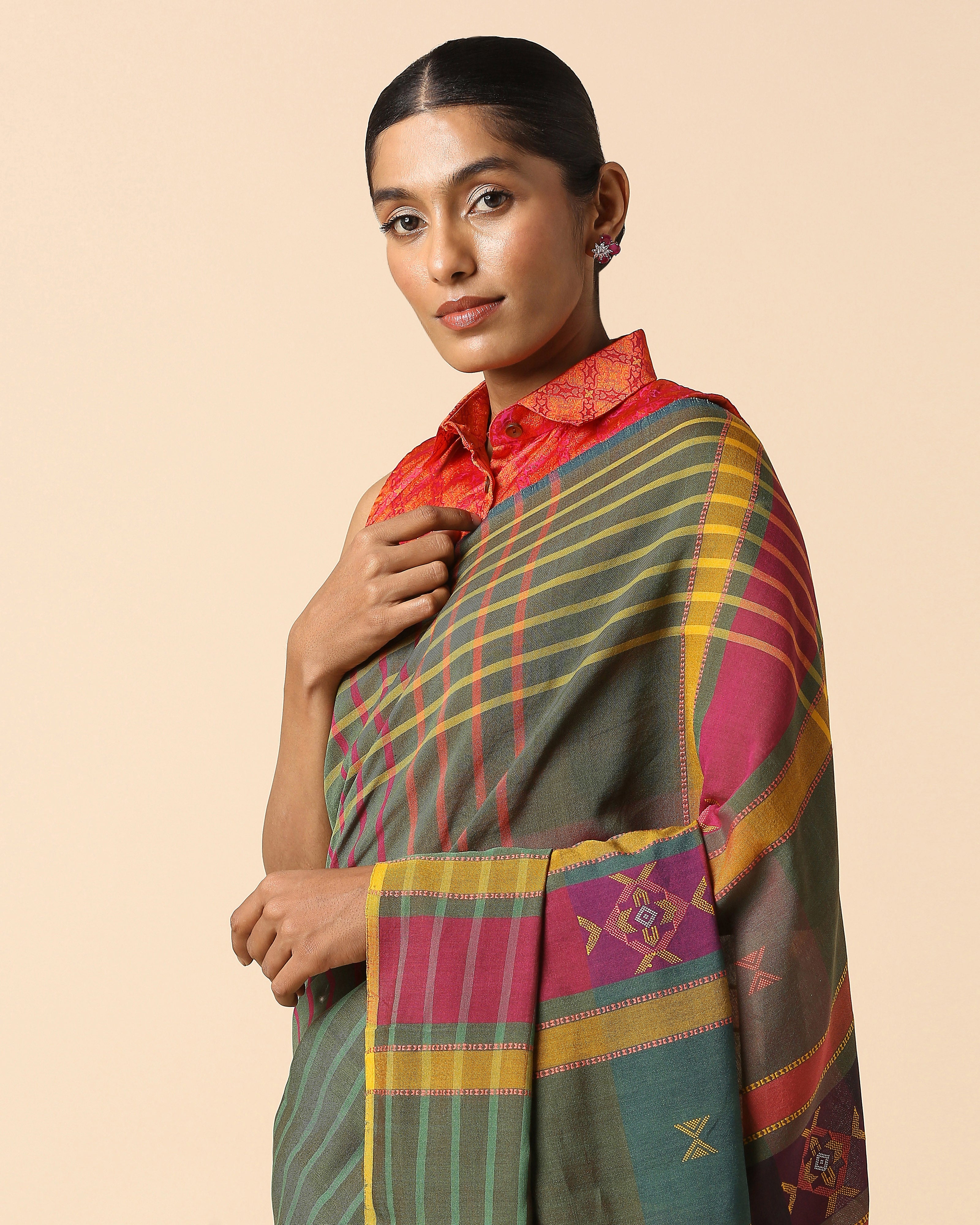 Anaka Bhujodi Extra Weft Cotton Saree