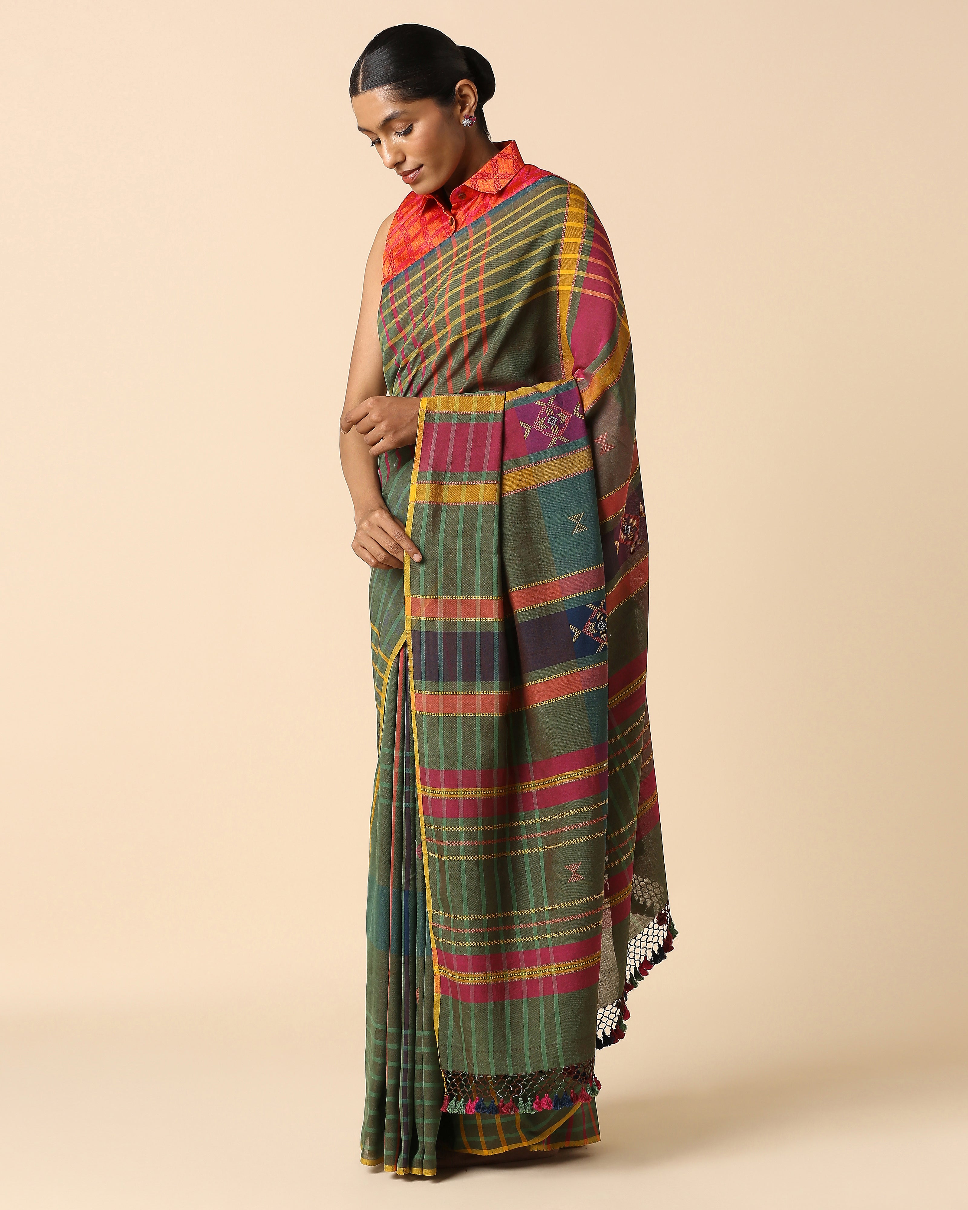 Anaka Bhujodi Extra Weft Cotton Saree