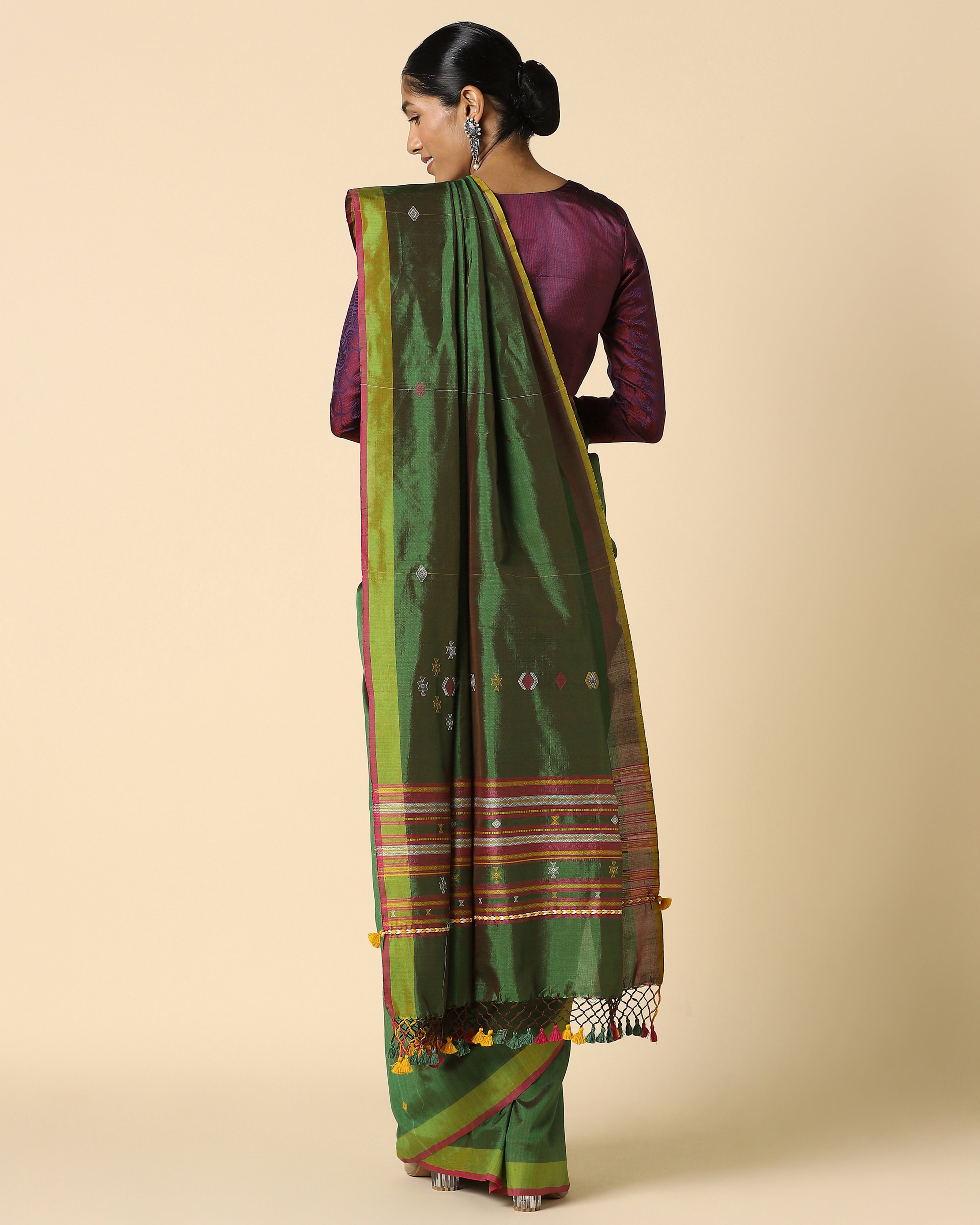 Dakshi Bhujodi Extra Weft Cotton Silk Saree