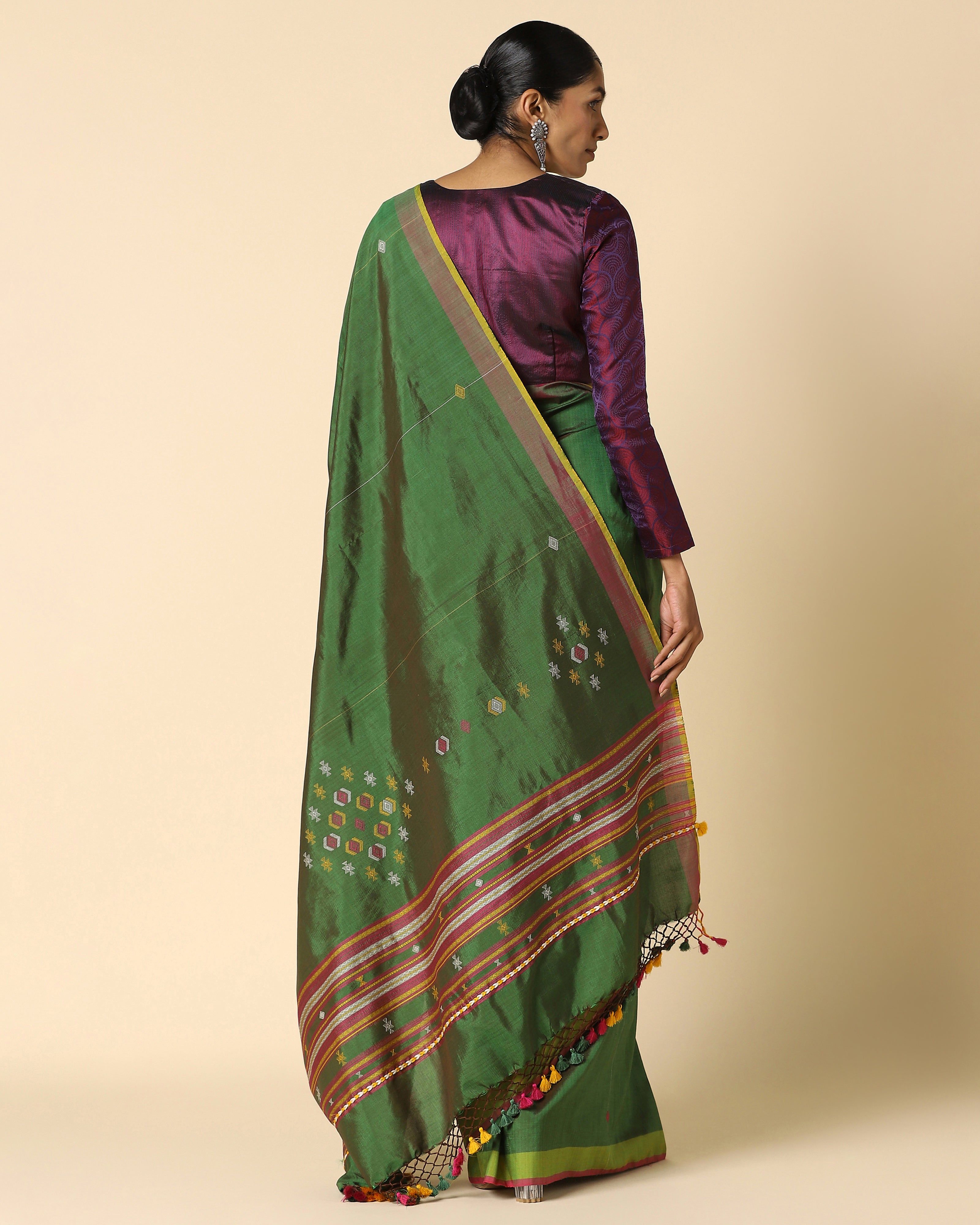 Dakshi Bhujodi Extra Weft Cotton Silk Saree