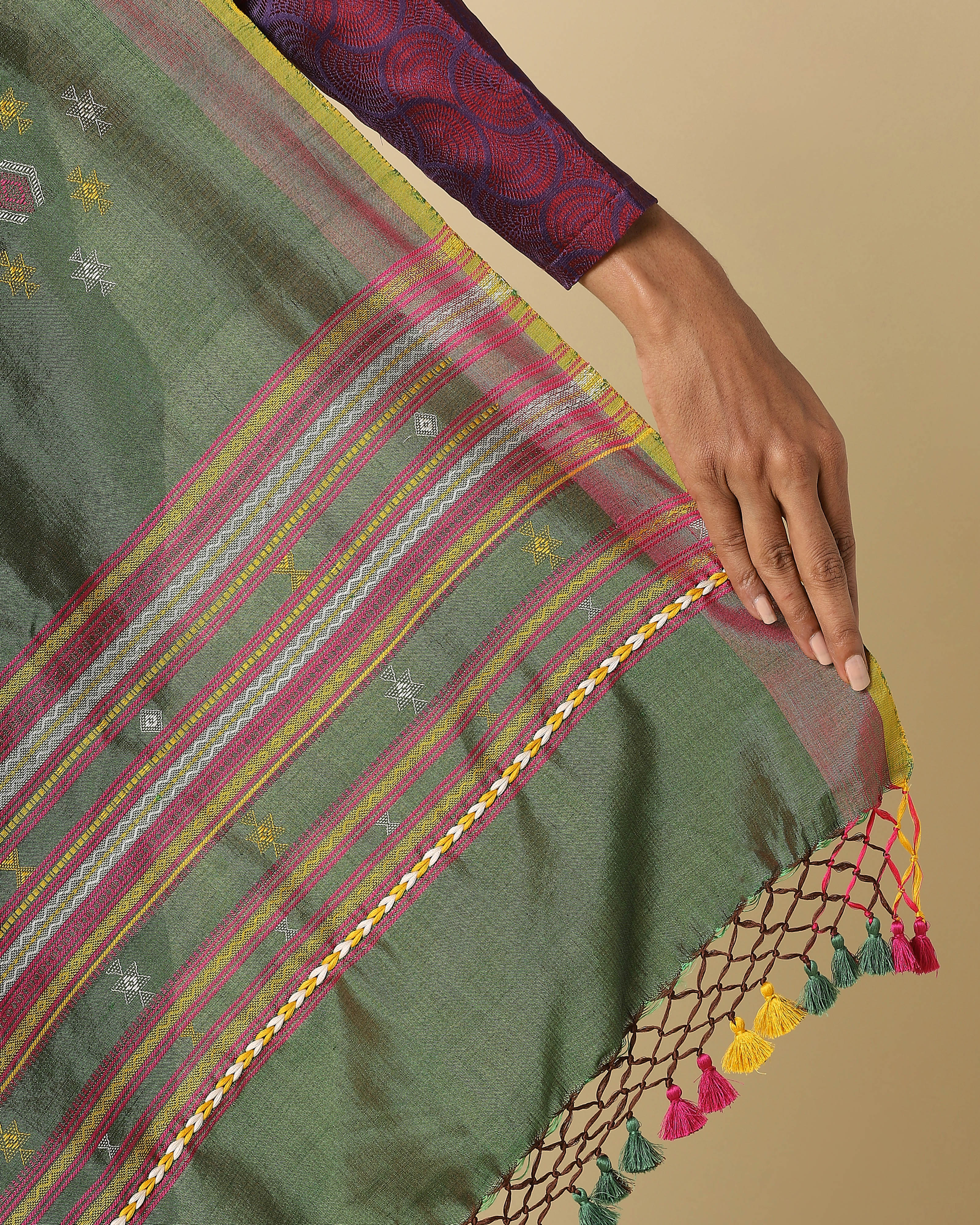 Dakshi Bhujodi Extra Weft Cotton Silk Saree