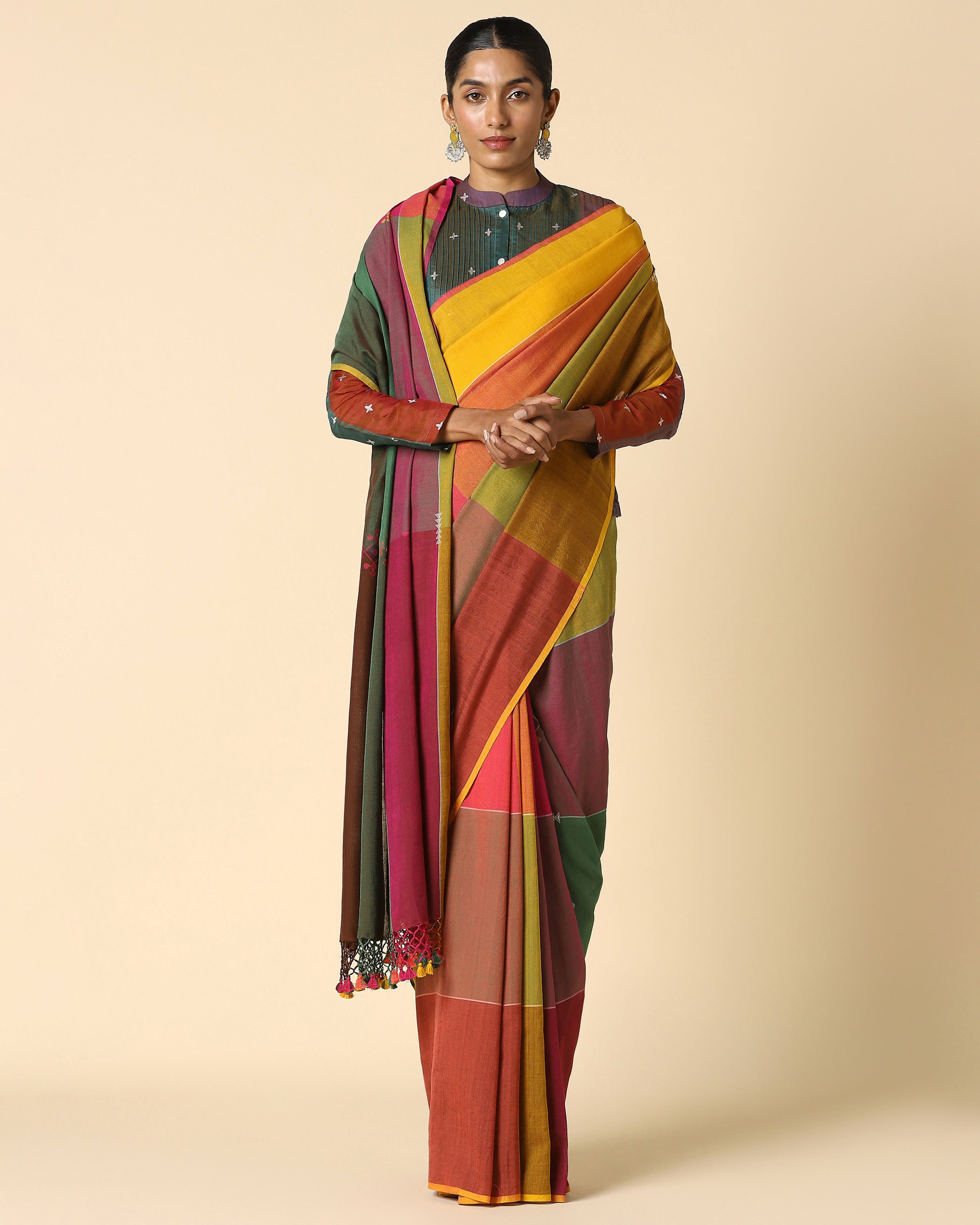 Reina Bhujodi Extra Weft Cotton Saree