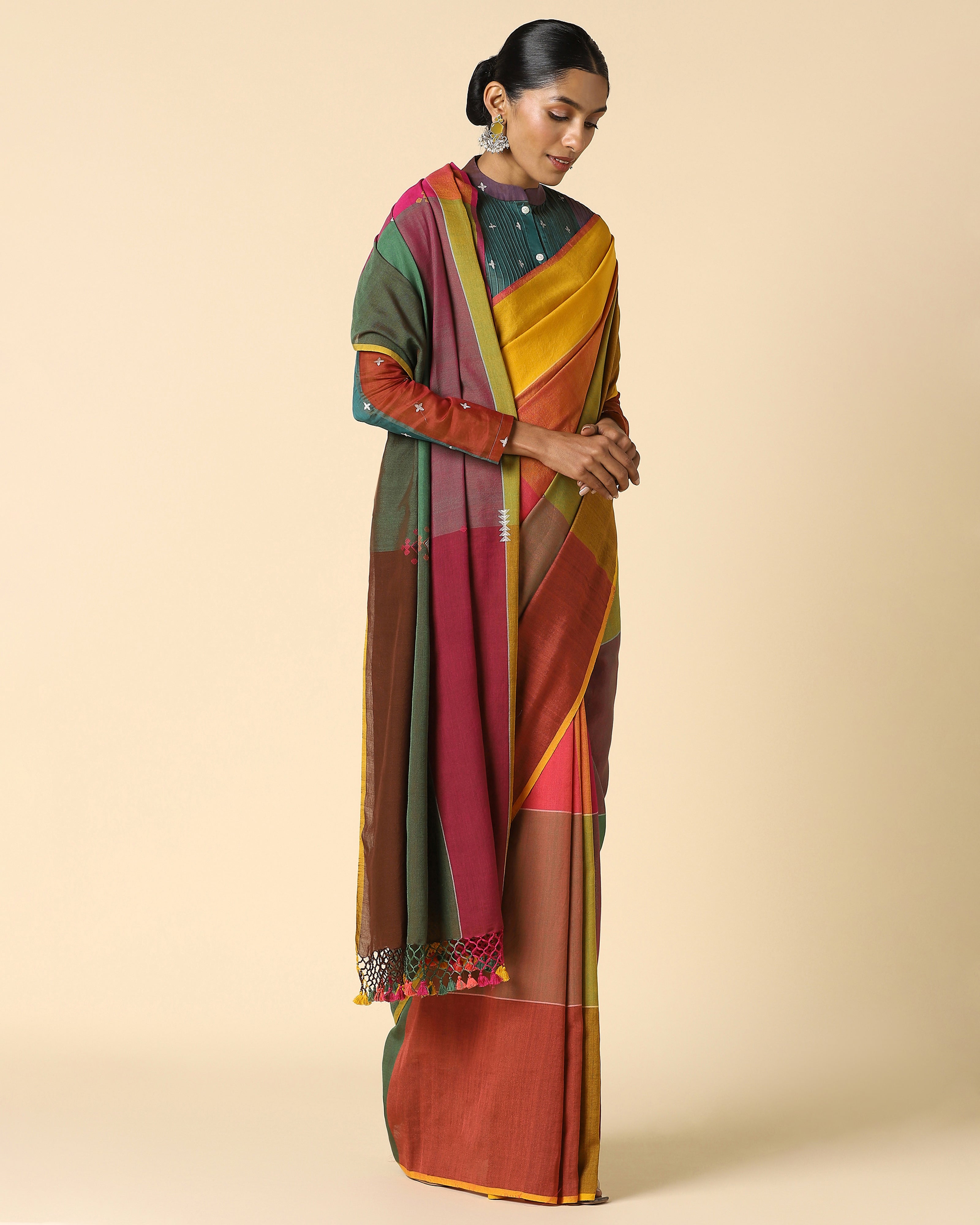 Reina Bhujodi Extra Weft Cotton Saree