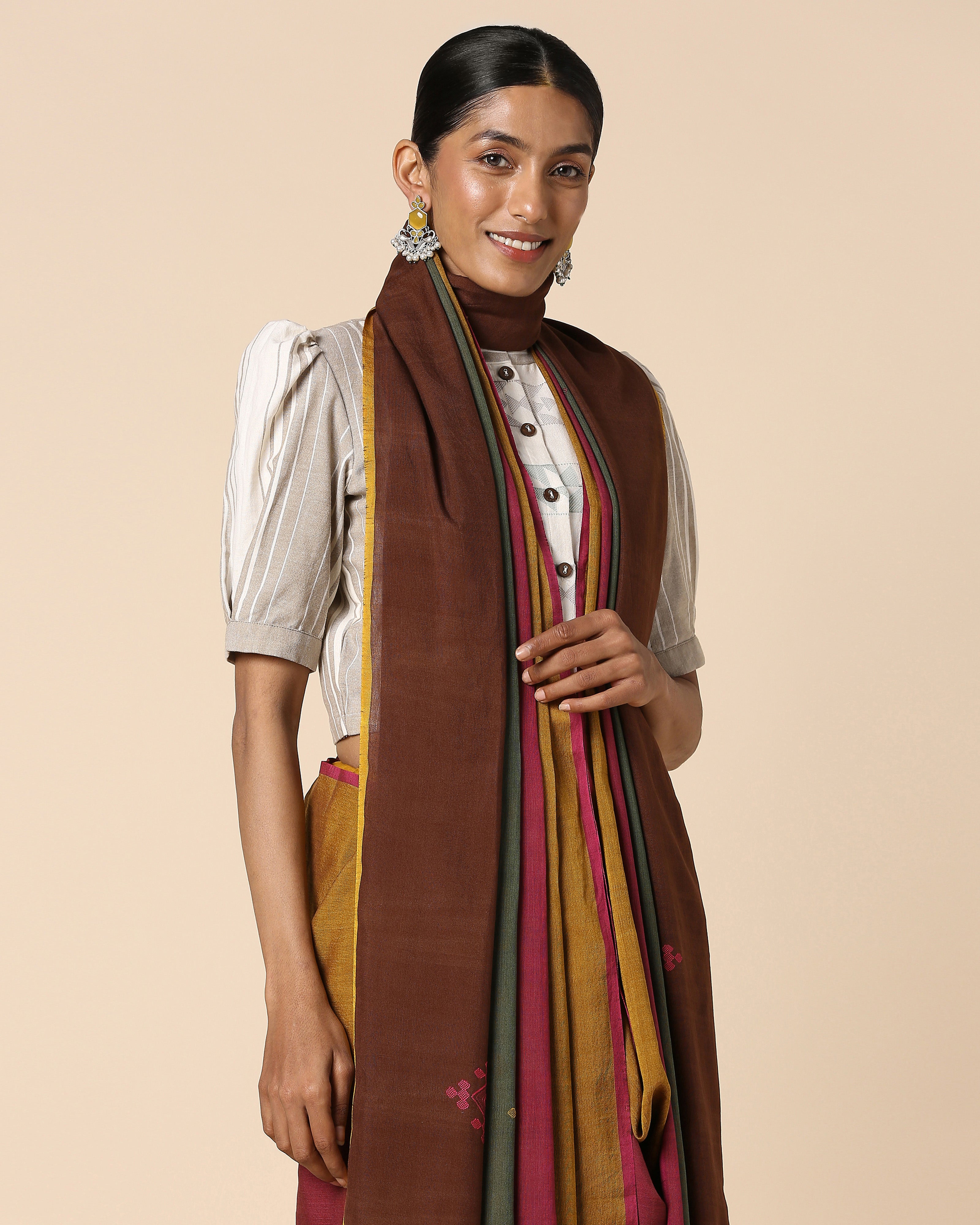 Reina Bhujodi Extra Weft Cotton Saree