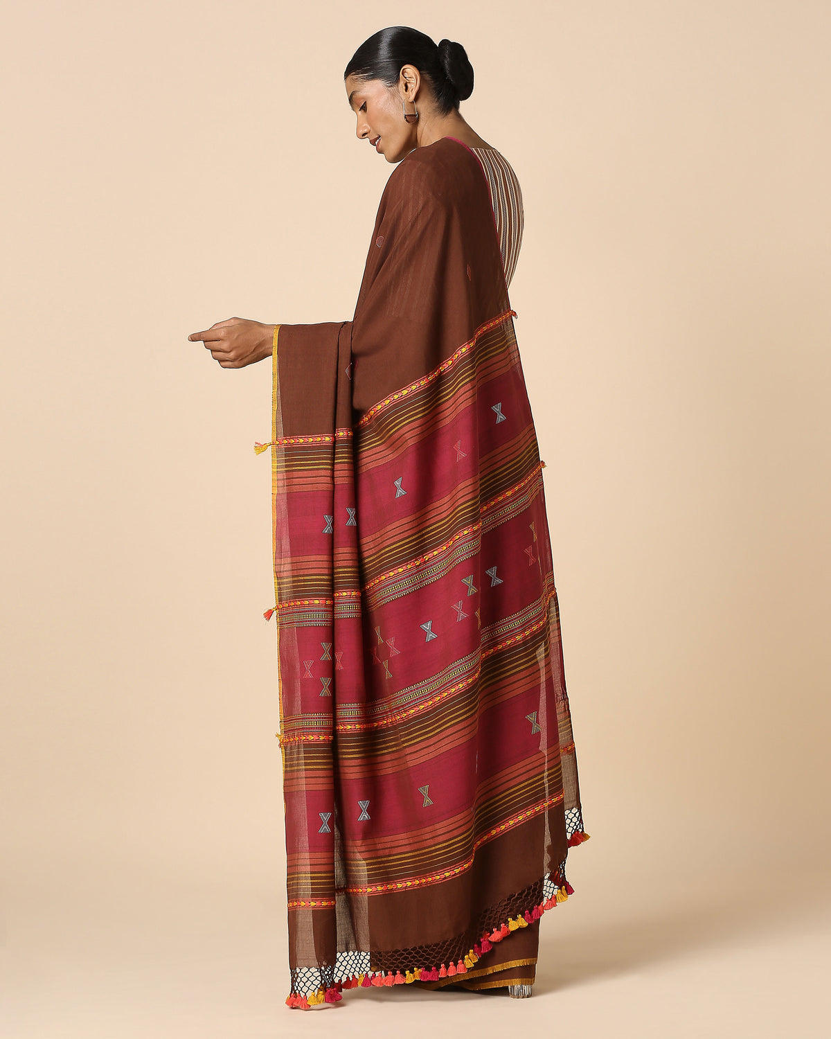 Mahir Bhujodi Extra Weft Cotton Saree