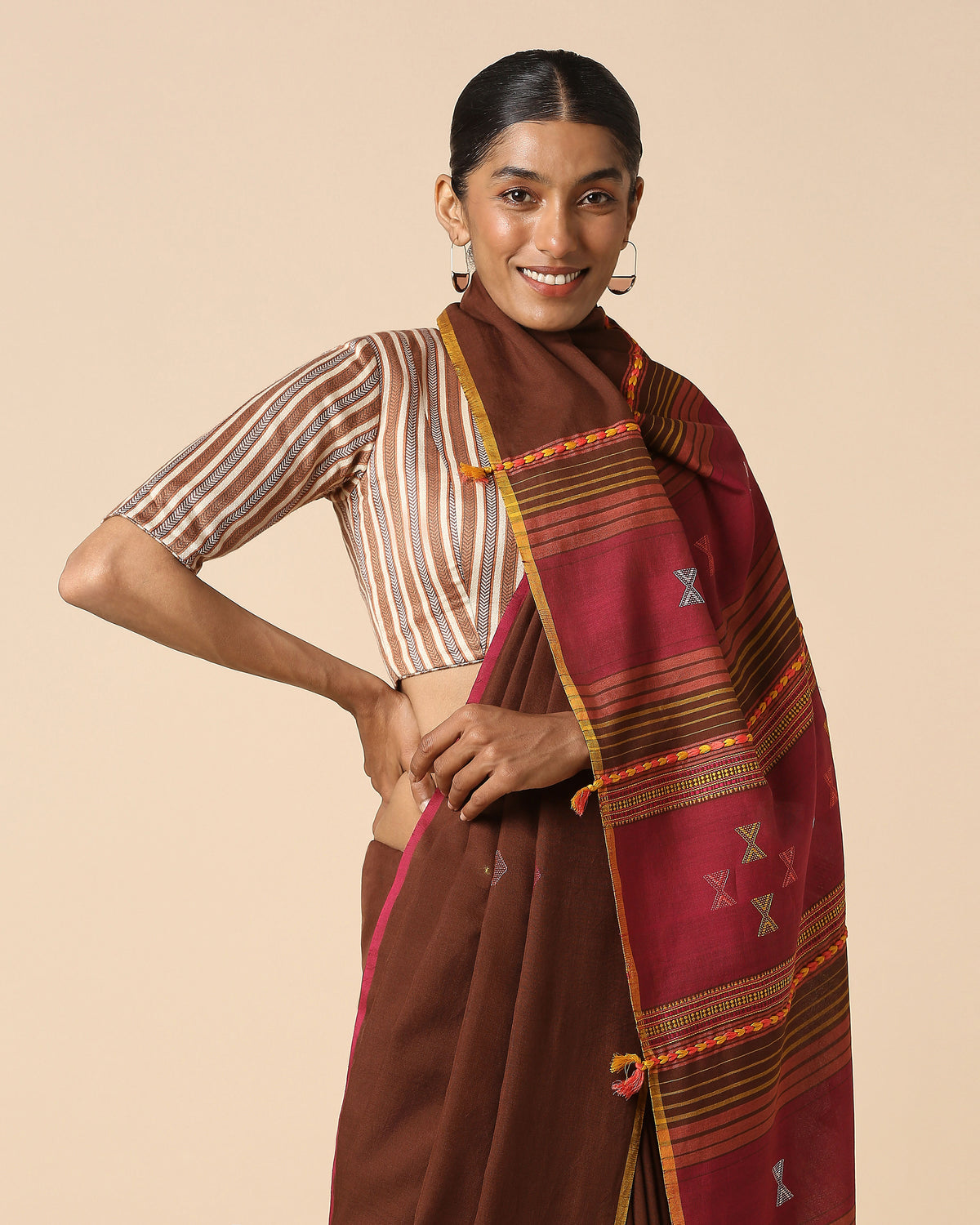 Mahir Bhujodi Extra Weft Cotton Saree