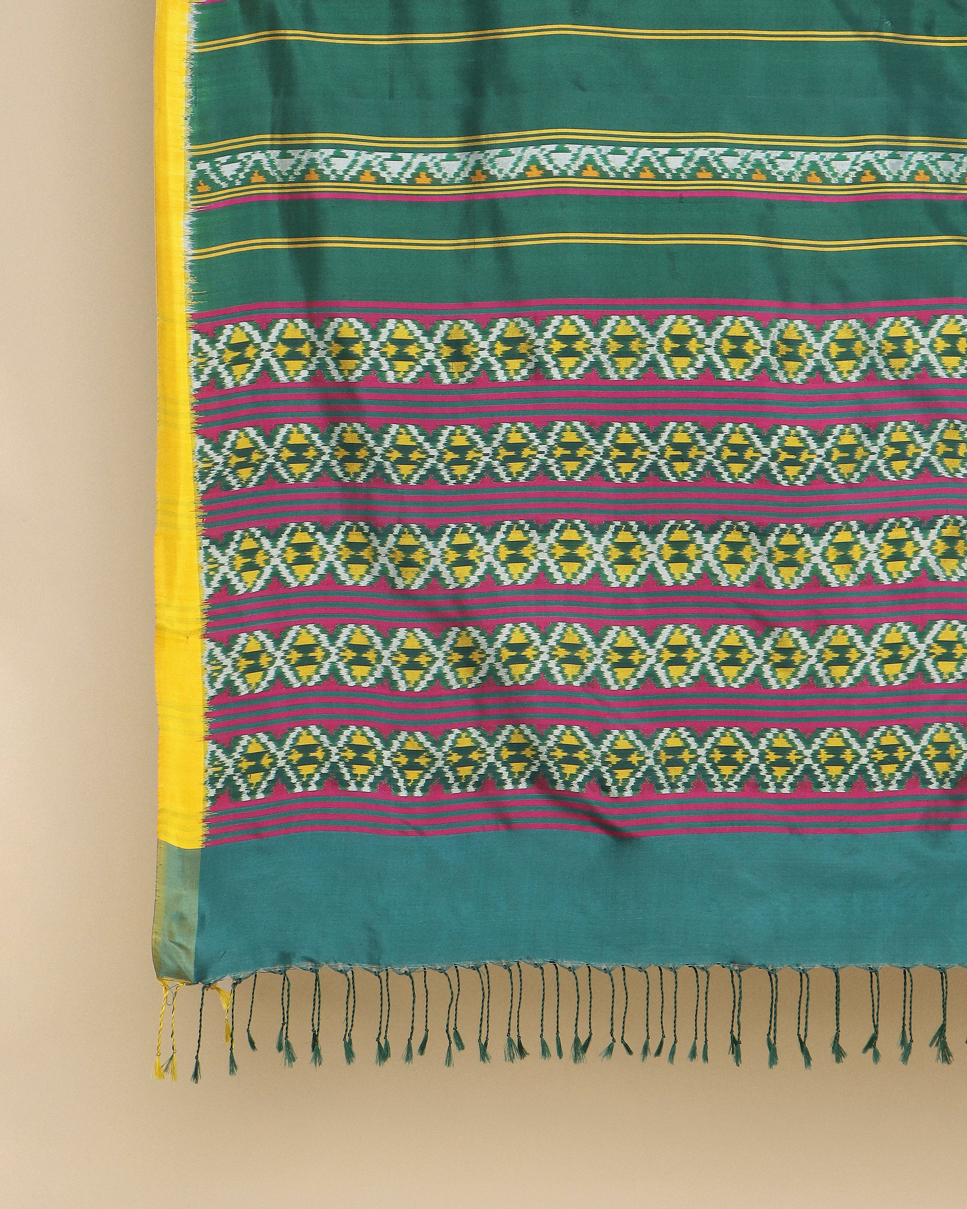 Ezri Pochampally Weft Ikat Silk Dupatta