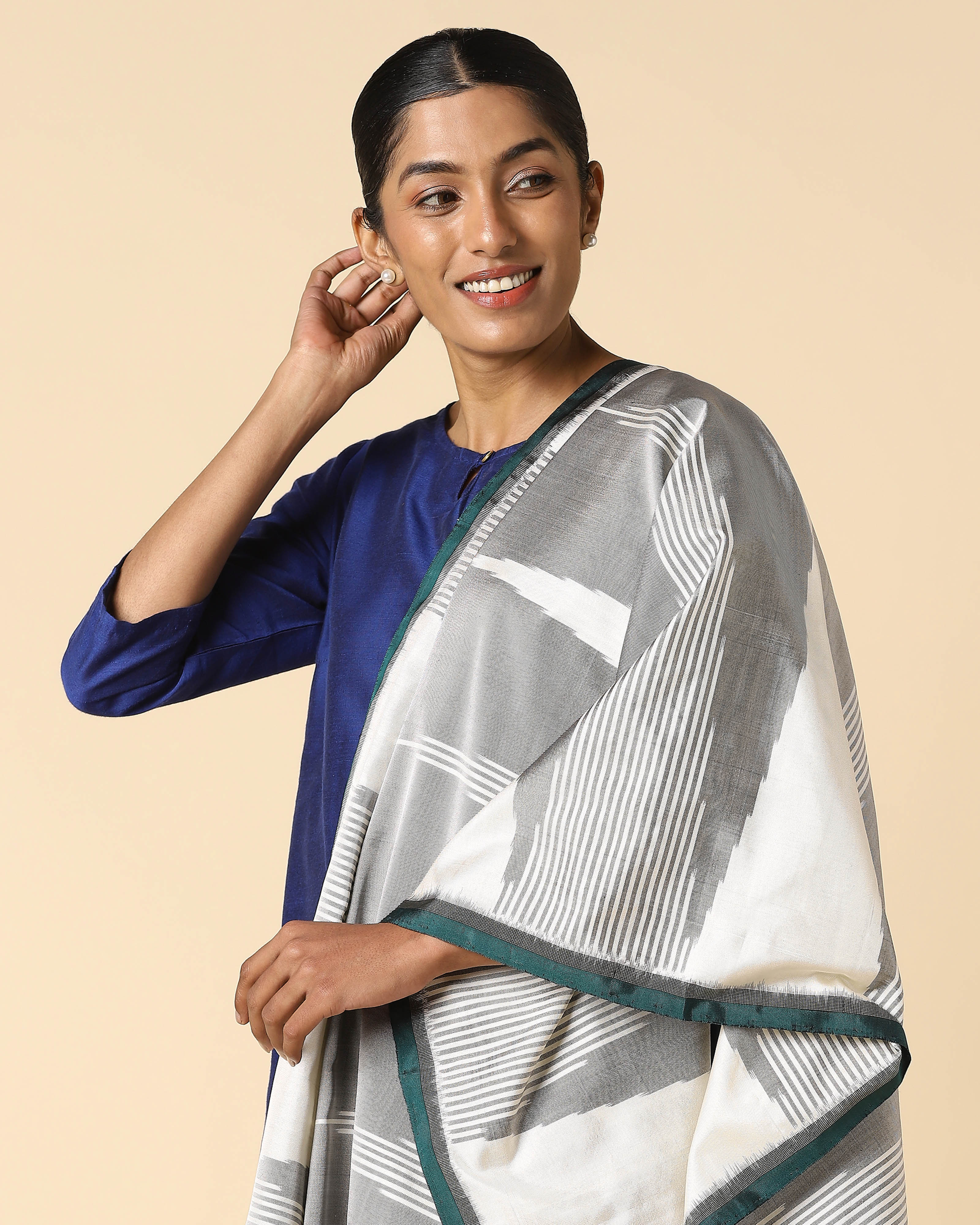Golda Pochampally Weft Ikat Silk Dupatta