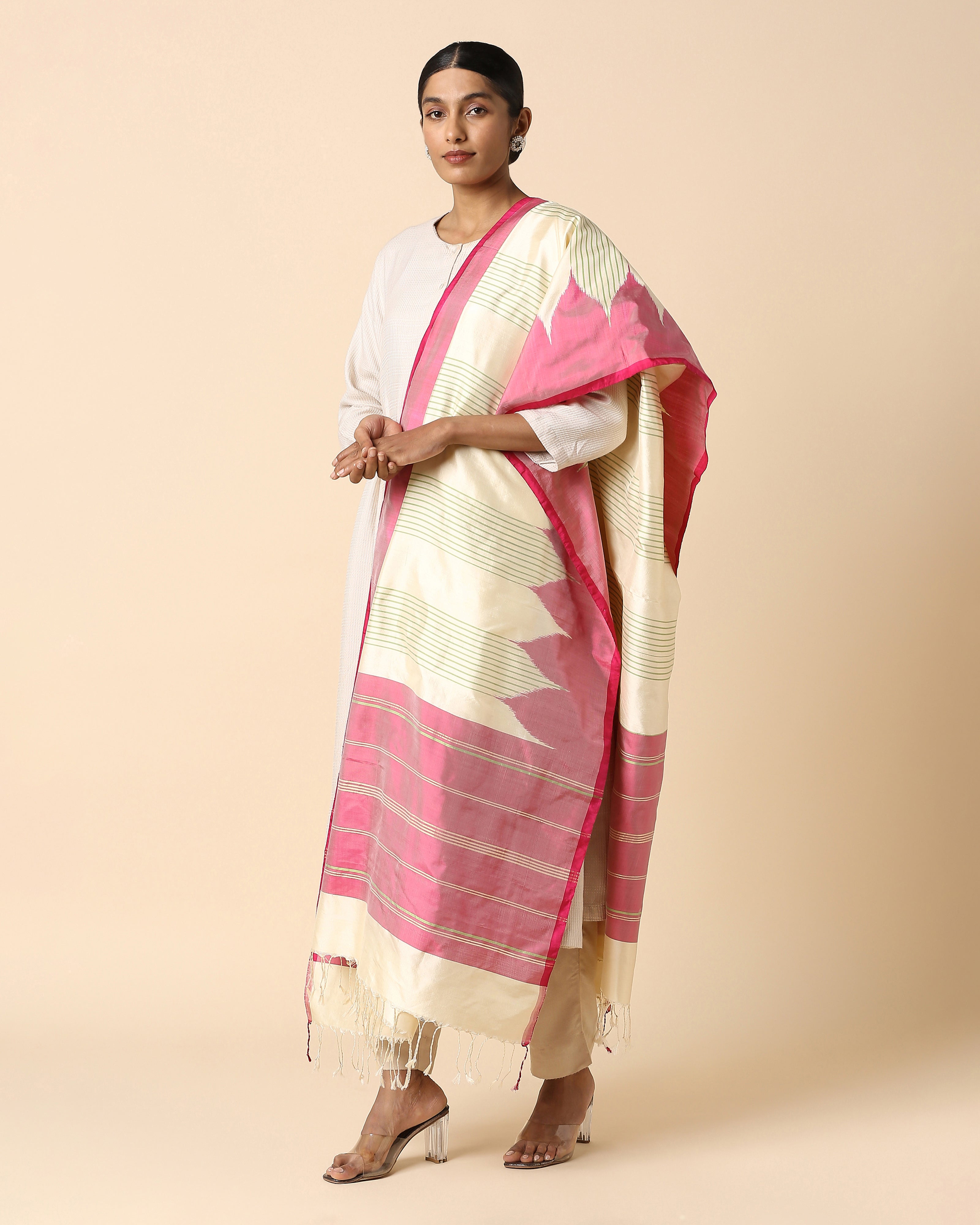 Mumtaz Pochampally Weft Ikat Silk Dupatta