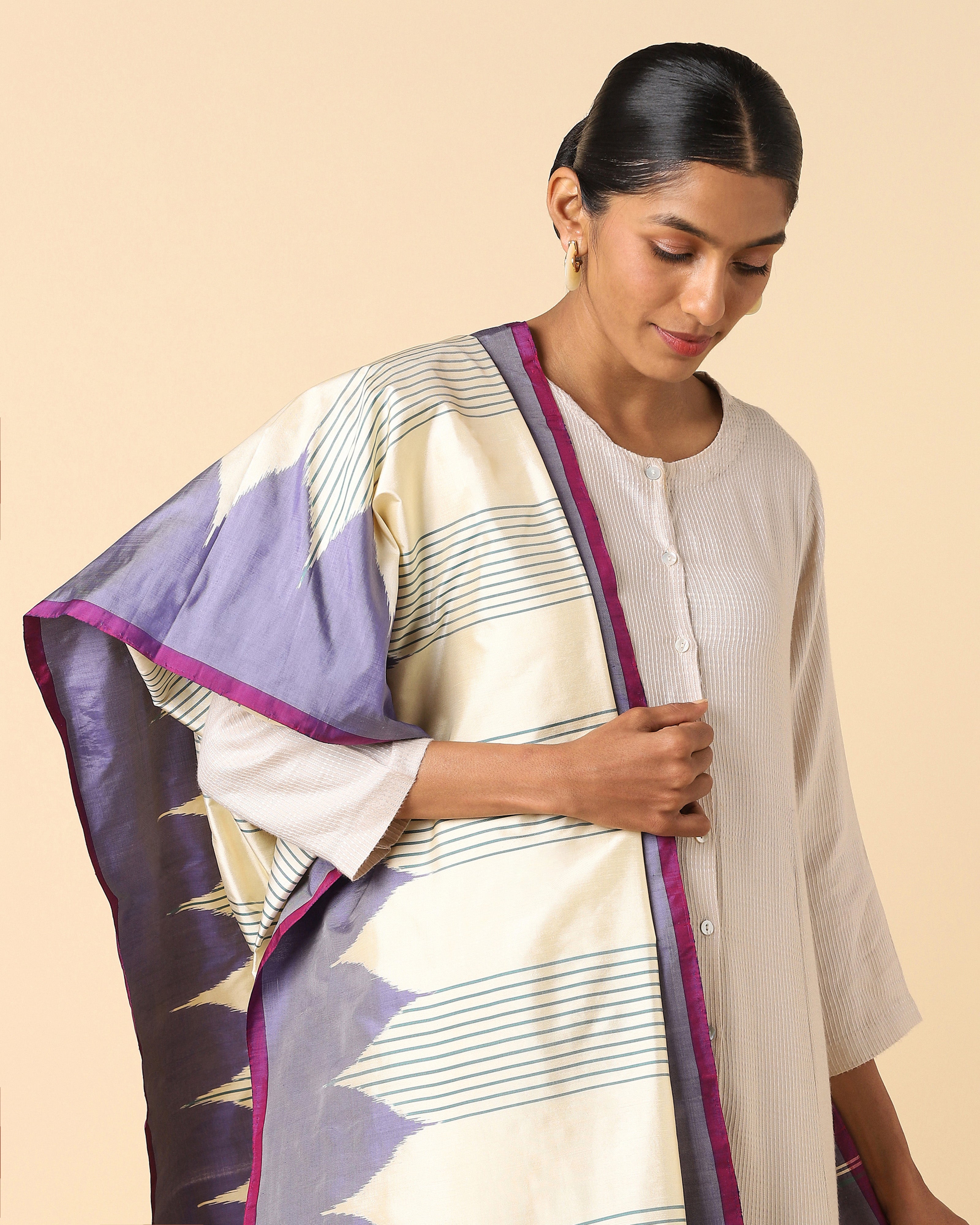 Mumtaz Pochampally Weft Ikat Silk Dupatta