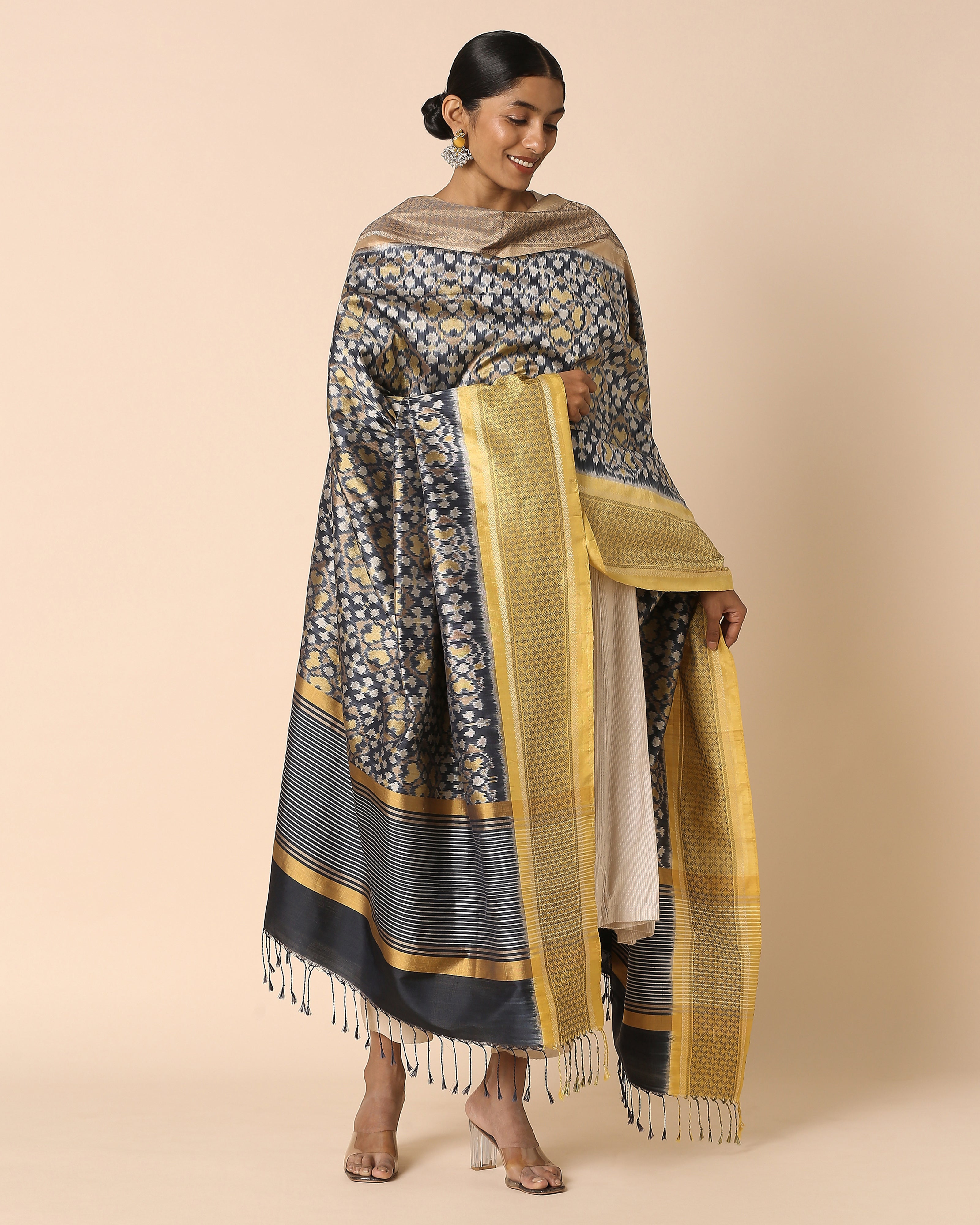 Lola Pochampally Weft Ikat Silk Dupatta