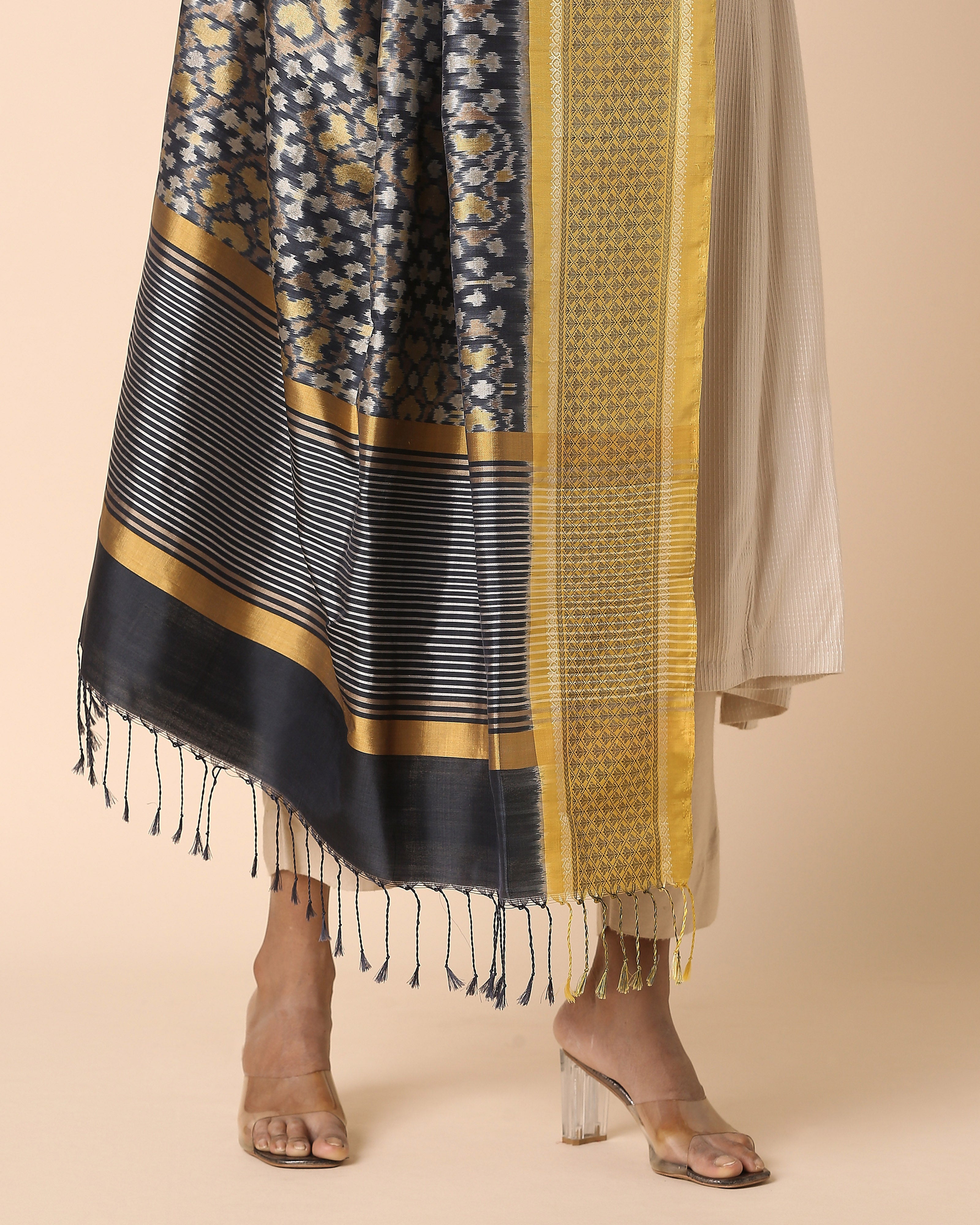 Lola Pochampally Weft Ikat Silk Dupatta