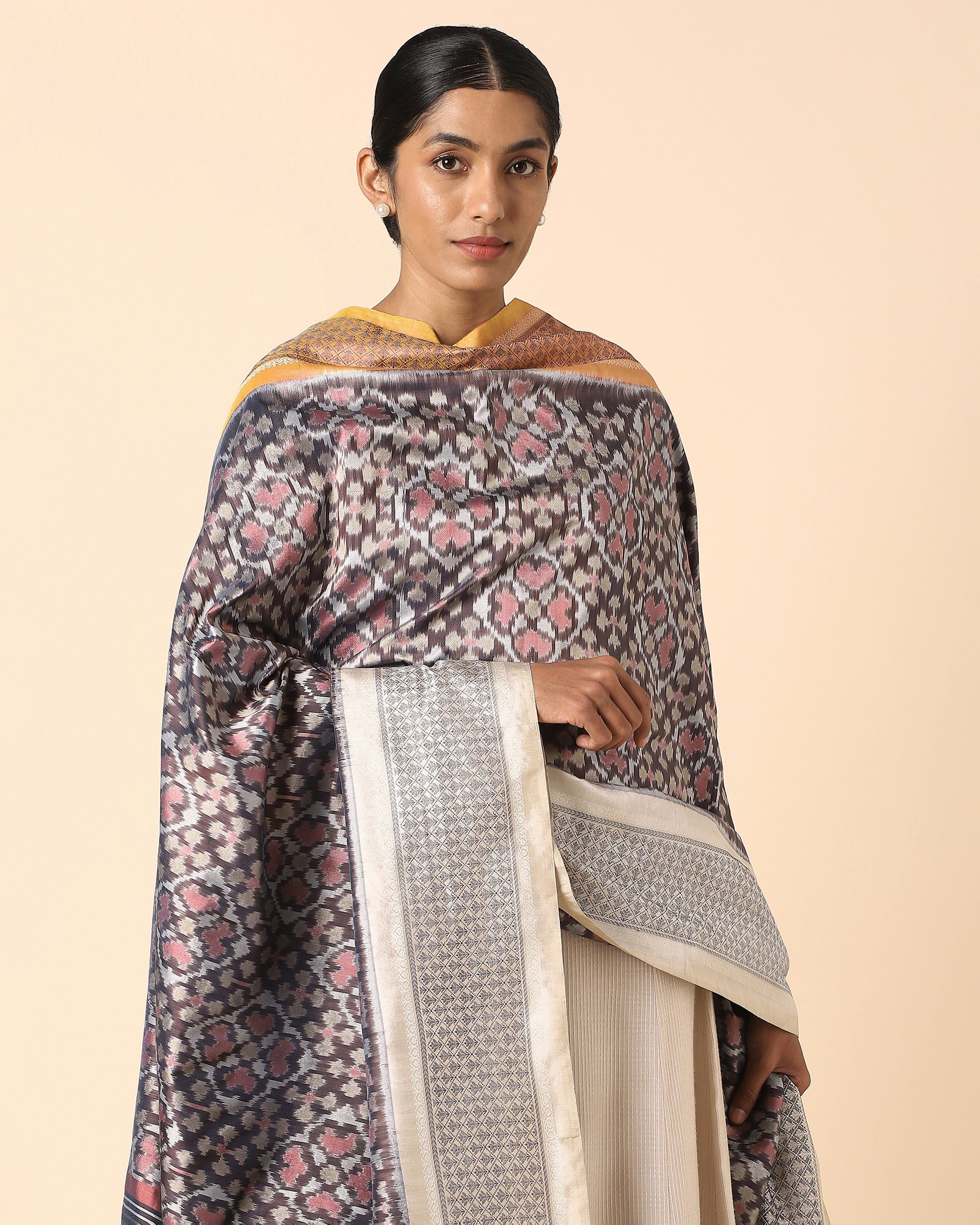 Lola Pochampally Weft Ikat Silk Dupatta