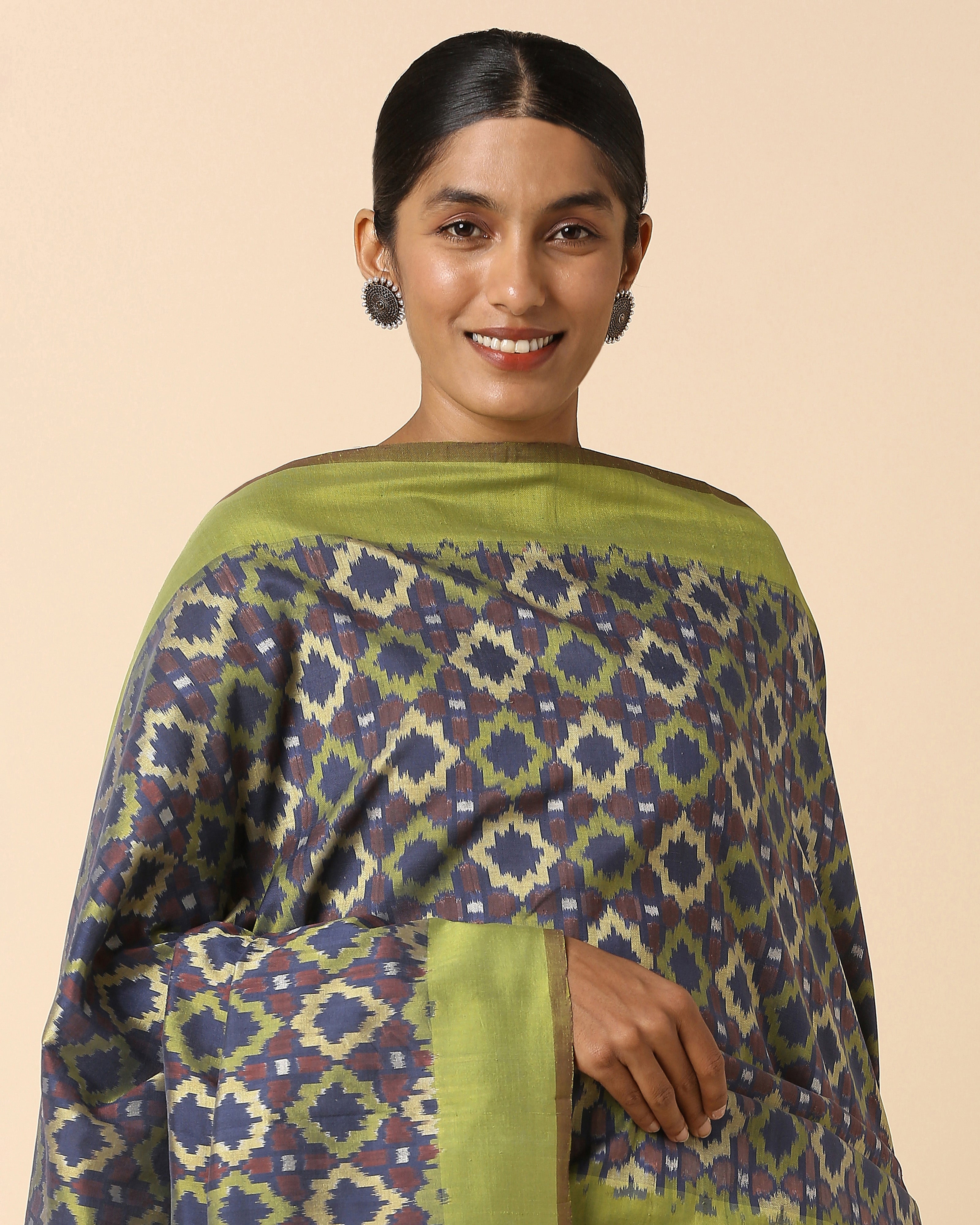 Rio Pochampally Weft Ikat Cotton Silk Dupatta