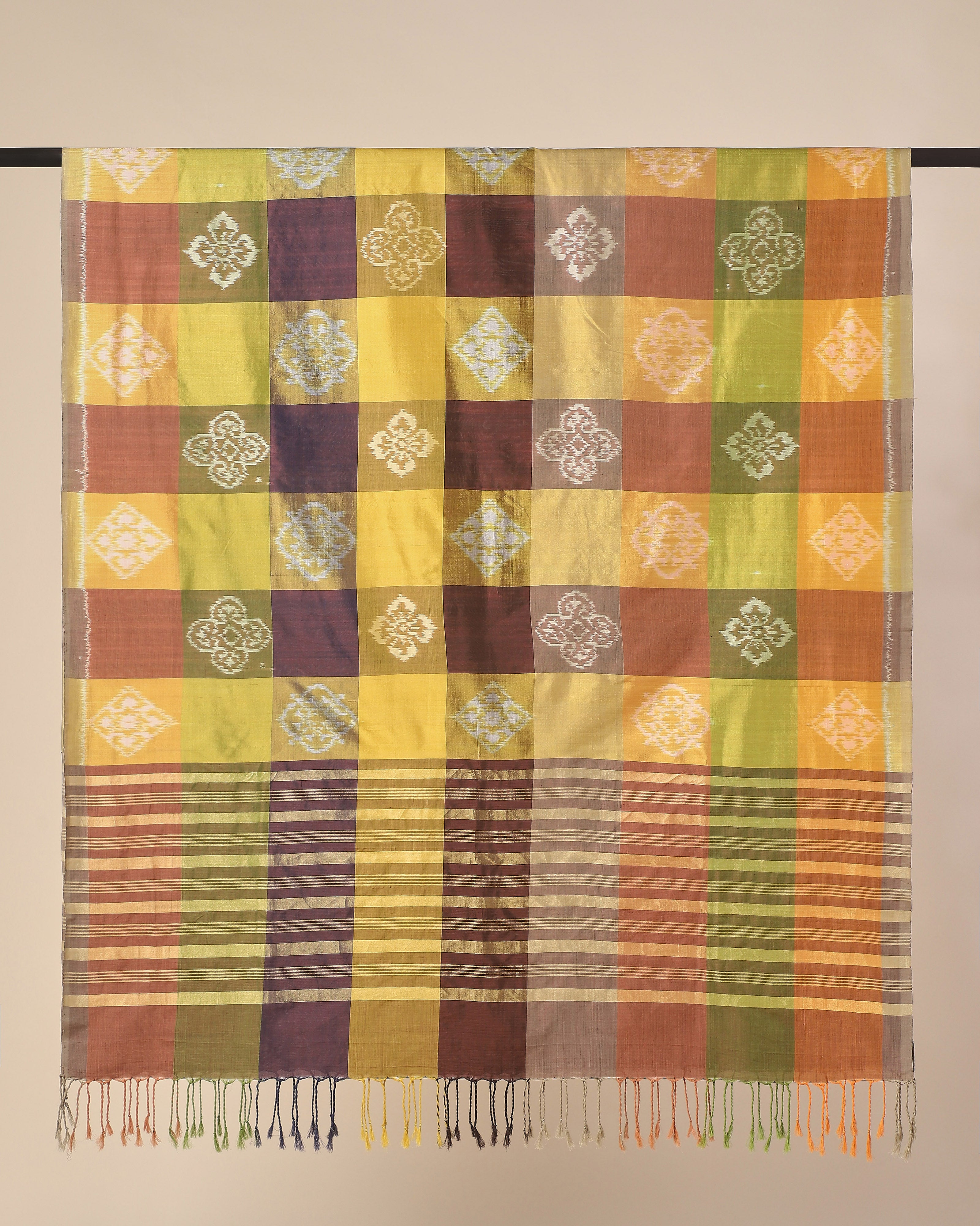 Punya Pochampally Weft Ikat Cotton Silk Dupatta