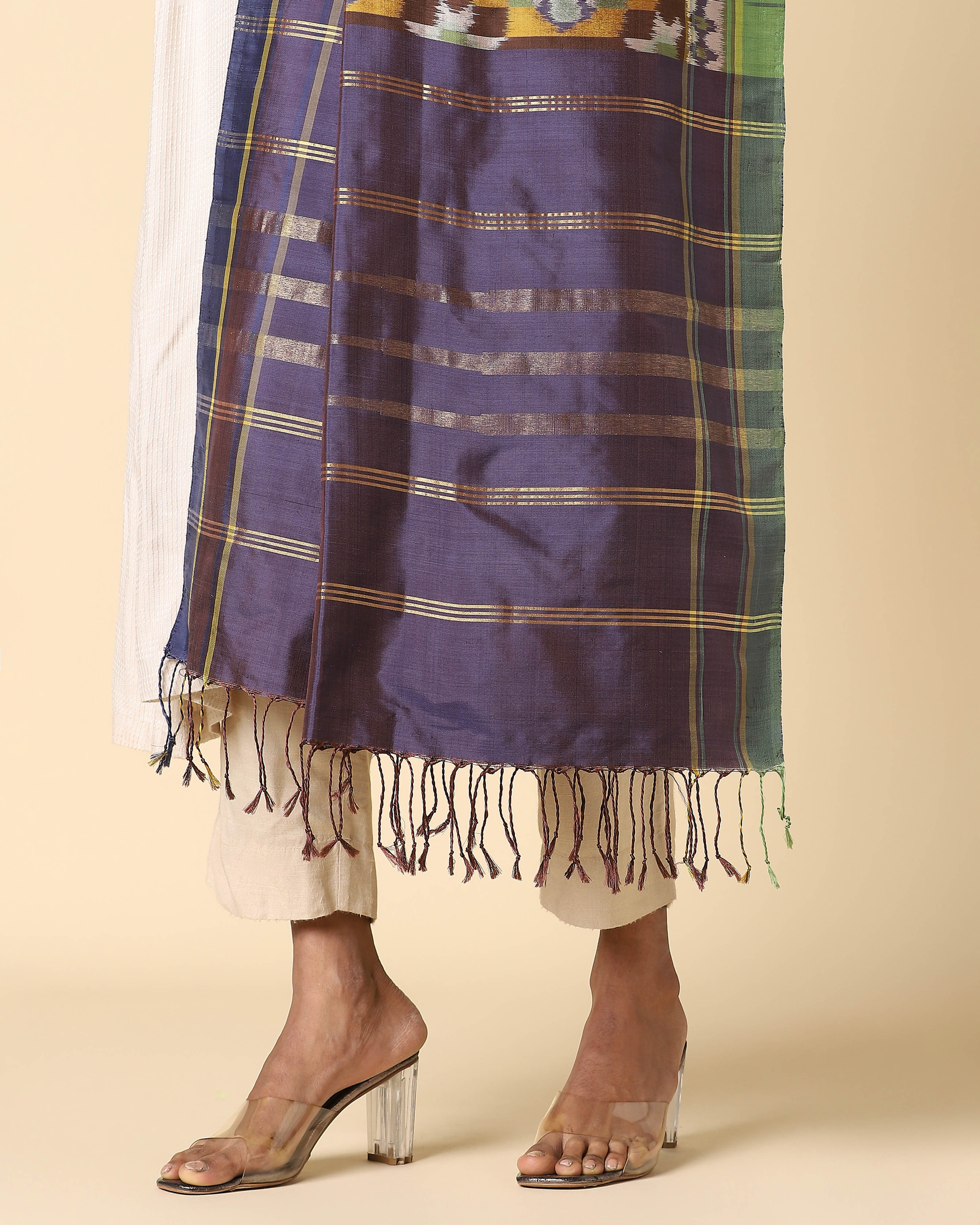 Anayra Pochampally Weft Ikat Silk Dupatta