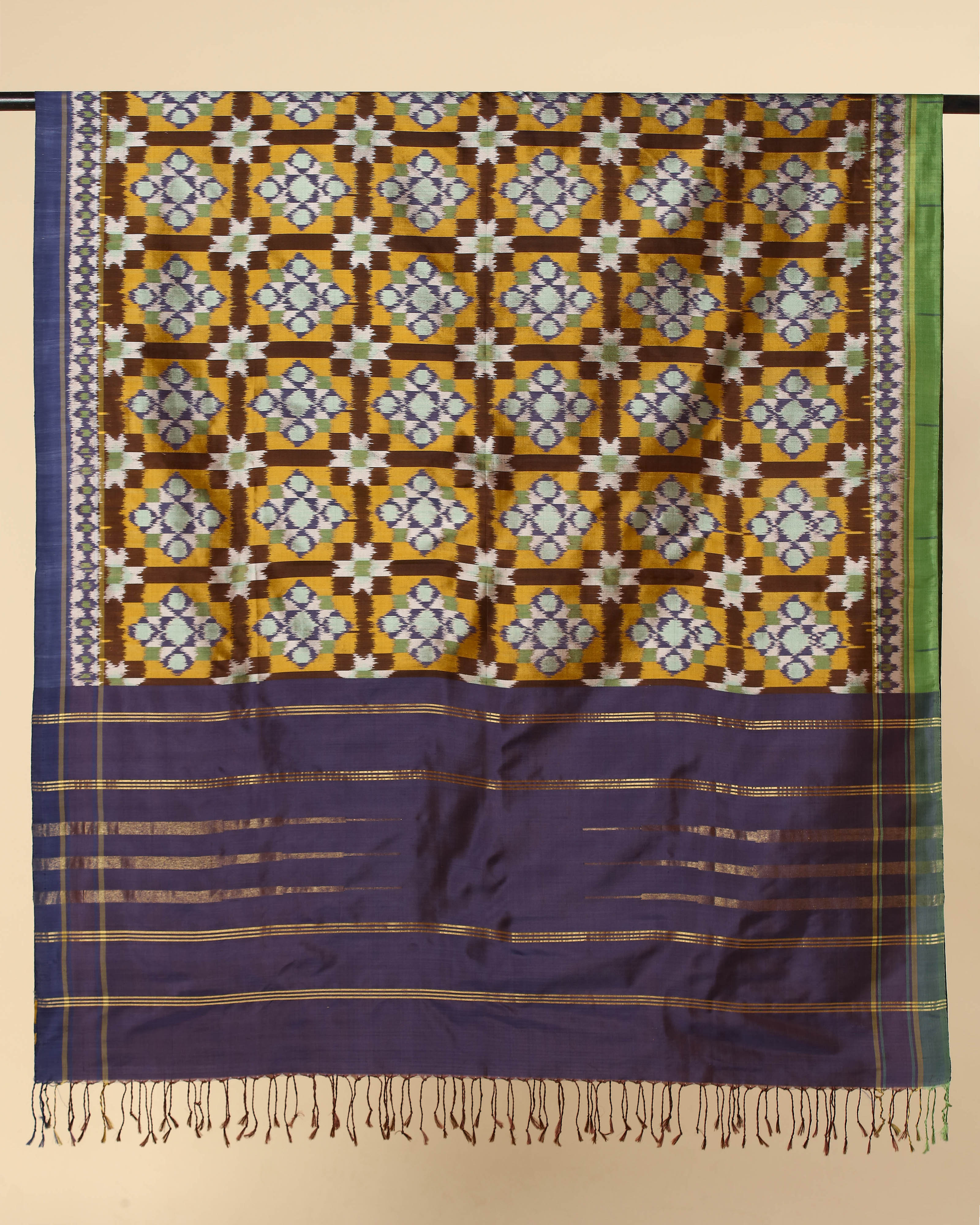 Anayra Pochampally Weft Ikat Silk Dupatta