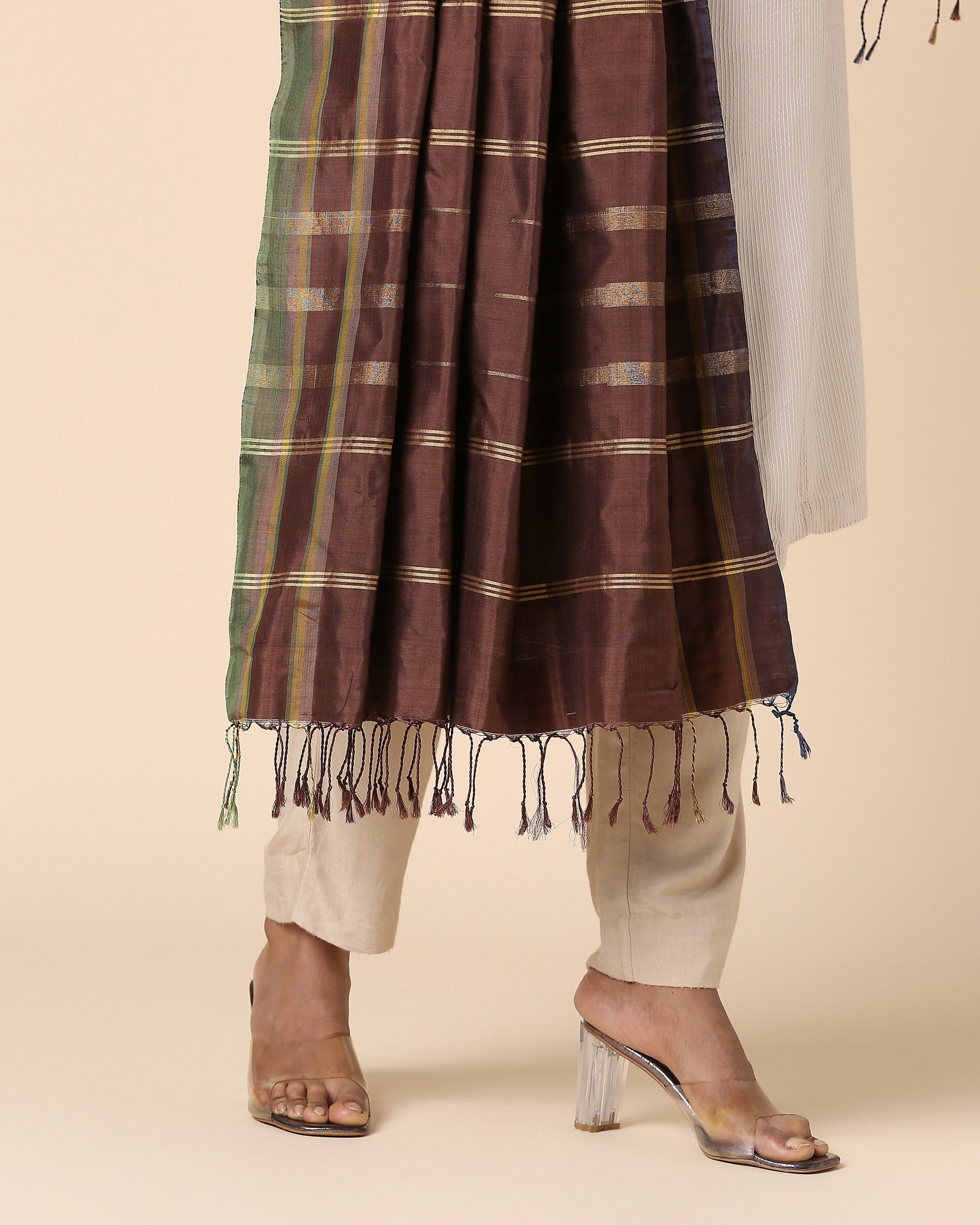 Anayra Pochampally Weft Ikat Silk Dupatta