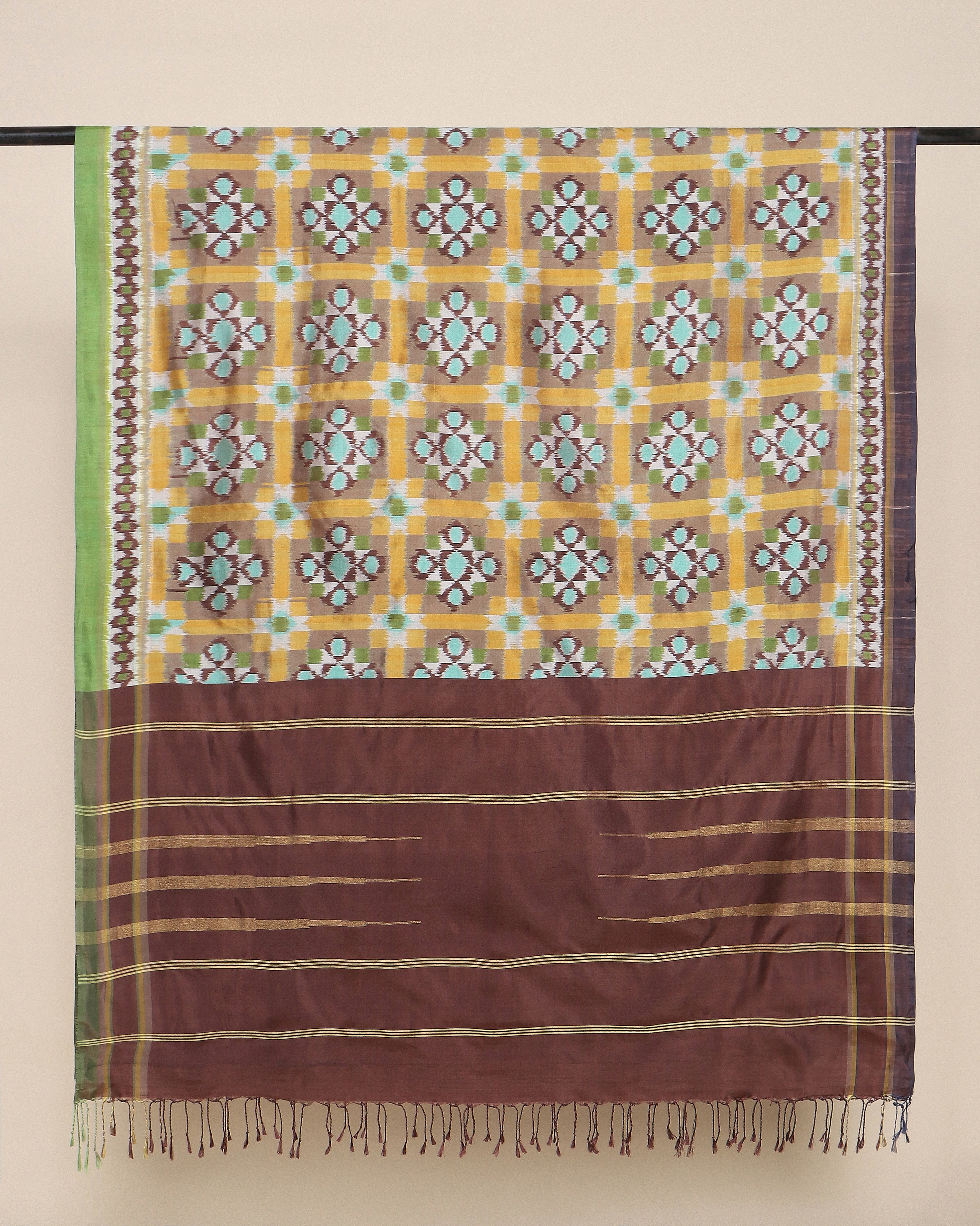 Anayra Pochampally Weft Ikat Silk Dupatta