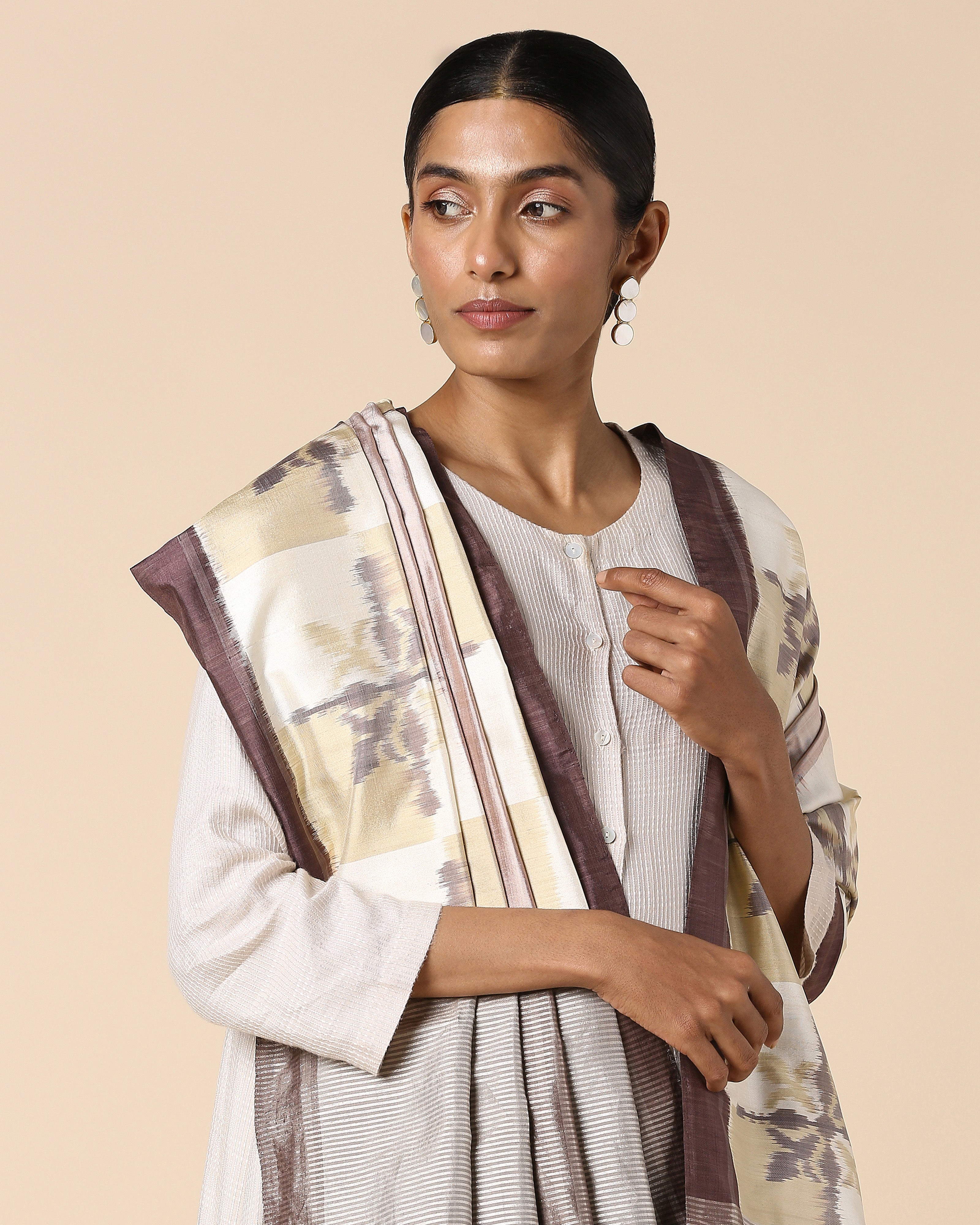 Sayora Pochampally Weft Ikat Silk Dupatta