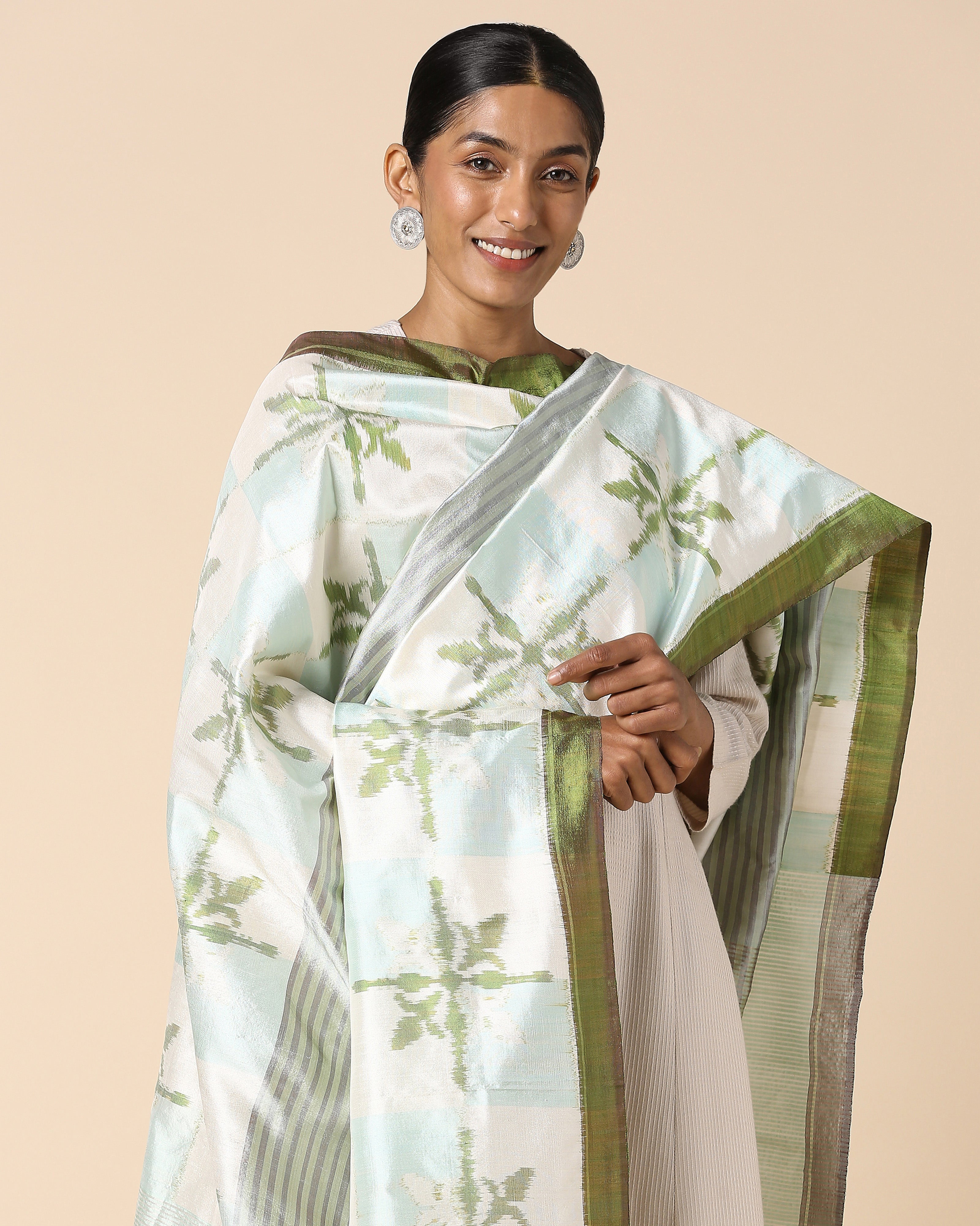 Sayora Pochampally Weft Ikat Silk Dupatta