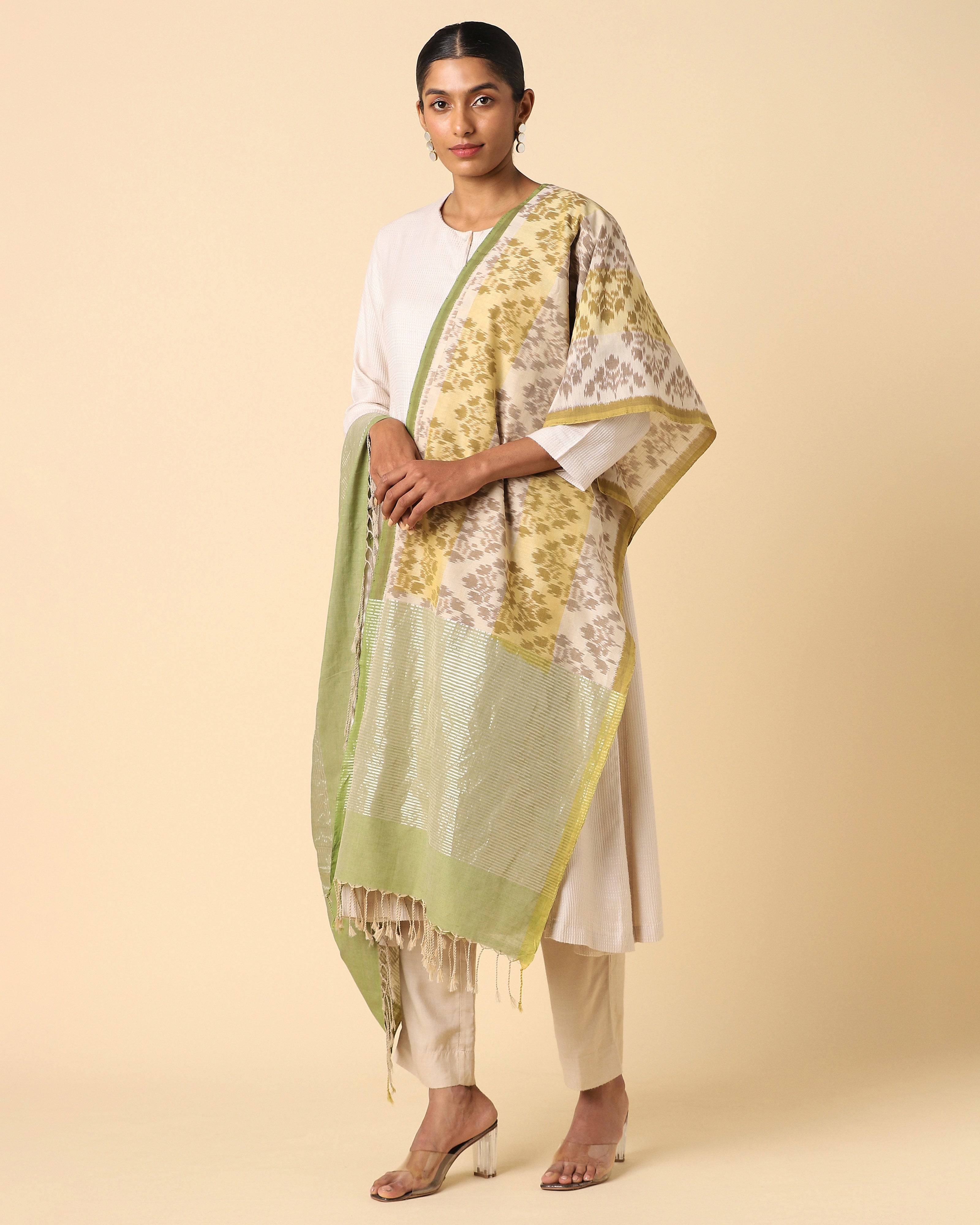 Myaan Pochampally Weft Ikat Cotton Dupatta