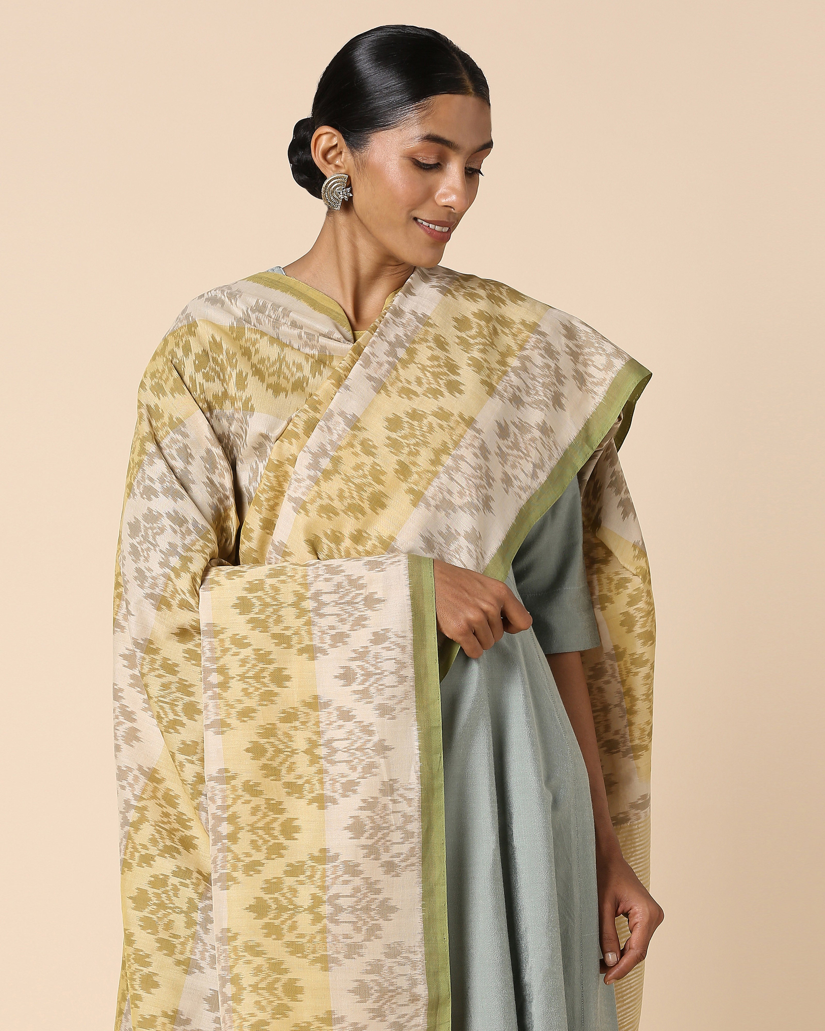 Myaan Pochampally Weft Ikat Cotton Dupatta