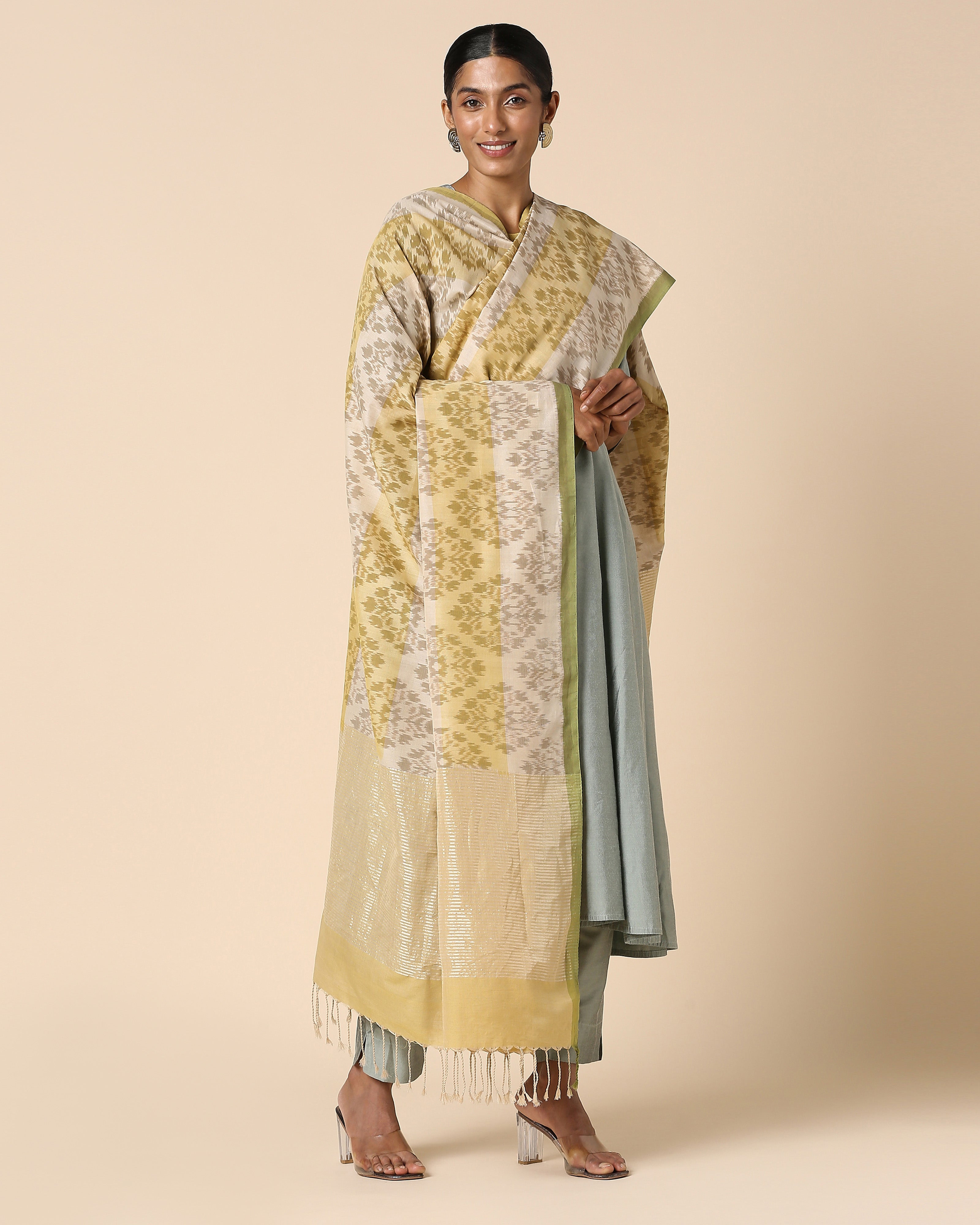 Myaan Pochampally Weft Ikat Cotton Dupatta