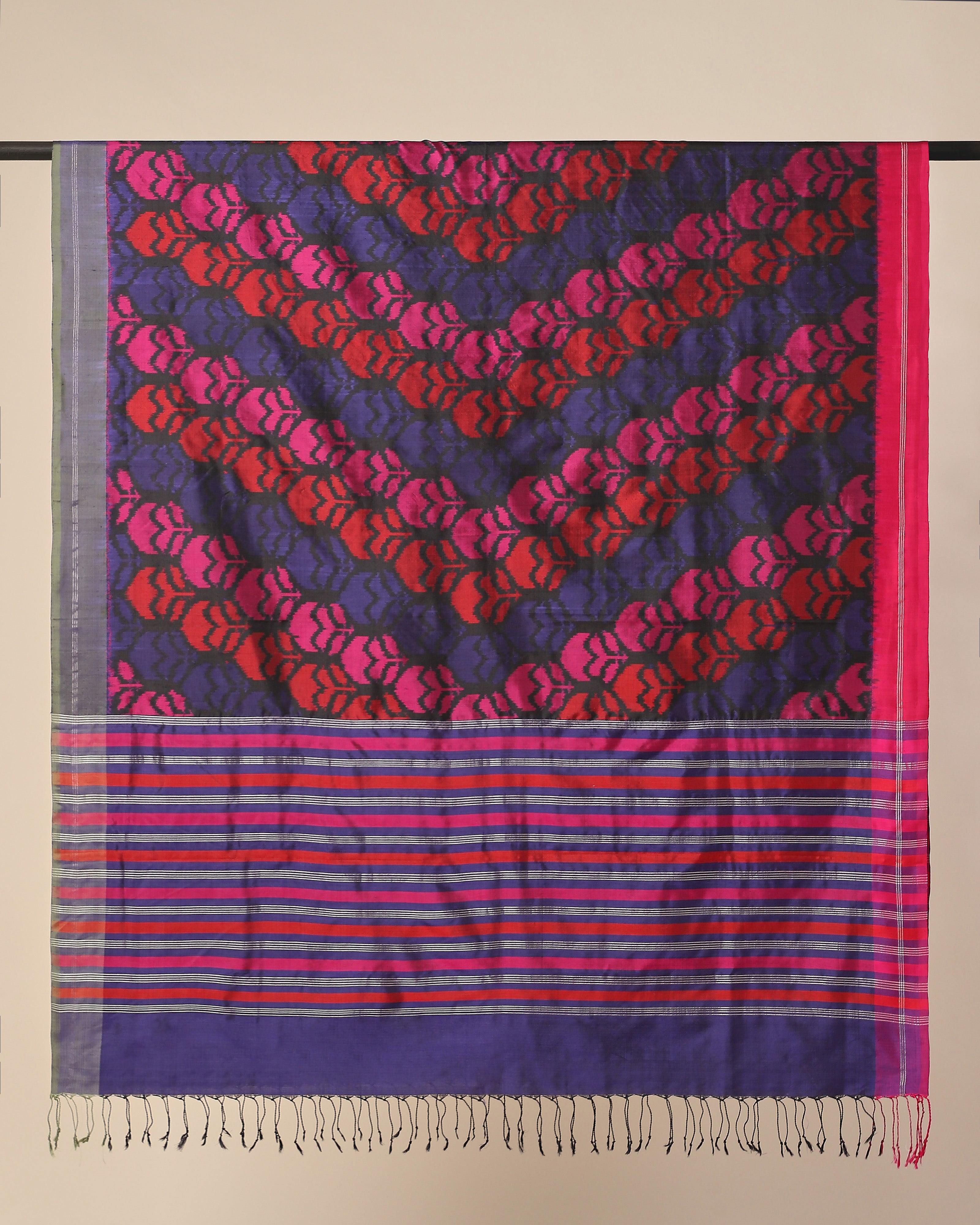 Thiya Pochampally Weft Ikat Silk Dupatta