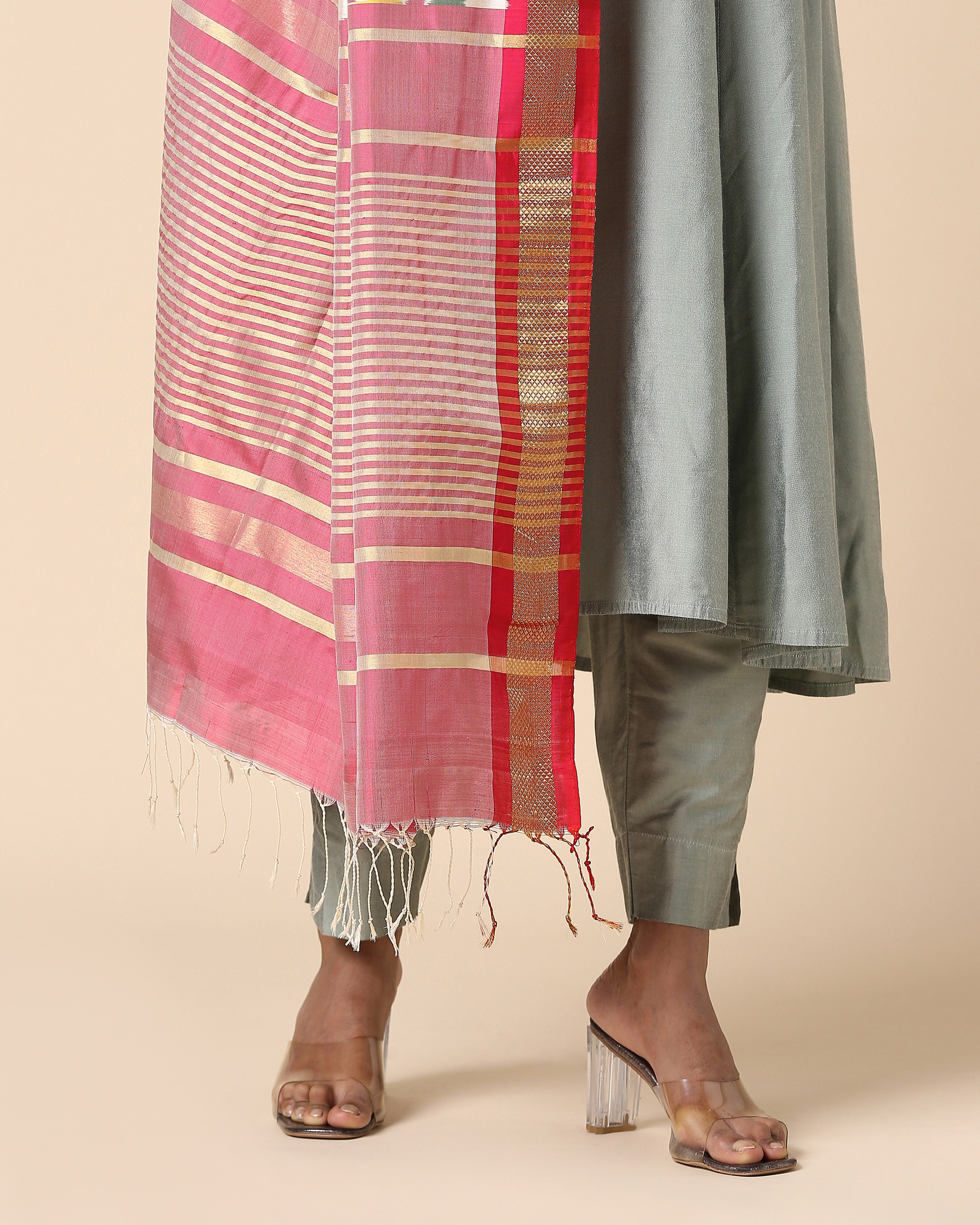 Jigna Pochampally Weft Ikat Silk Dupatta