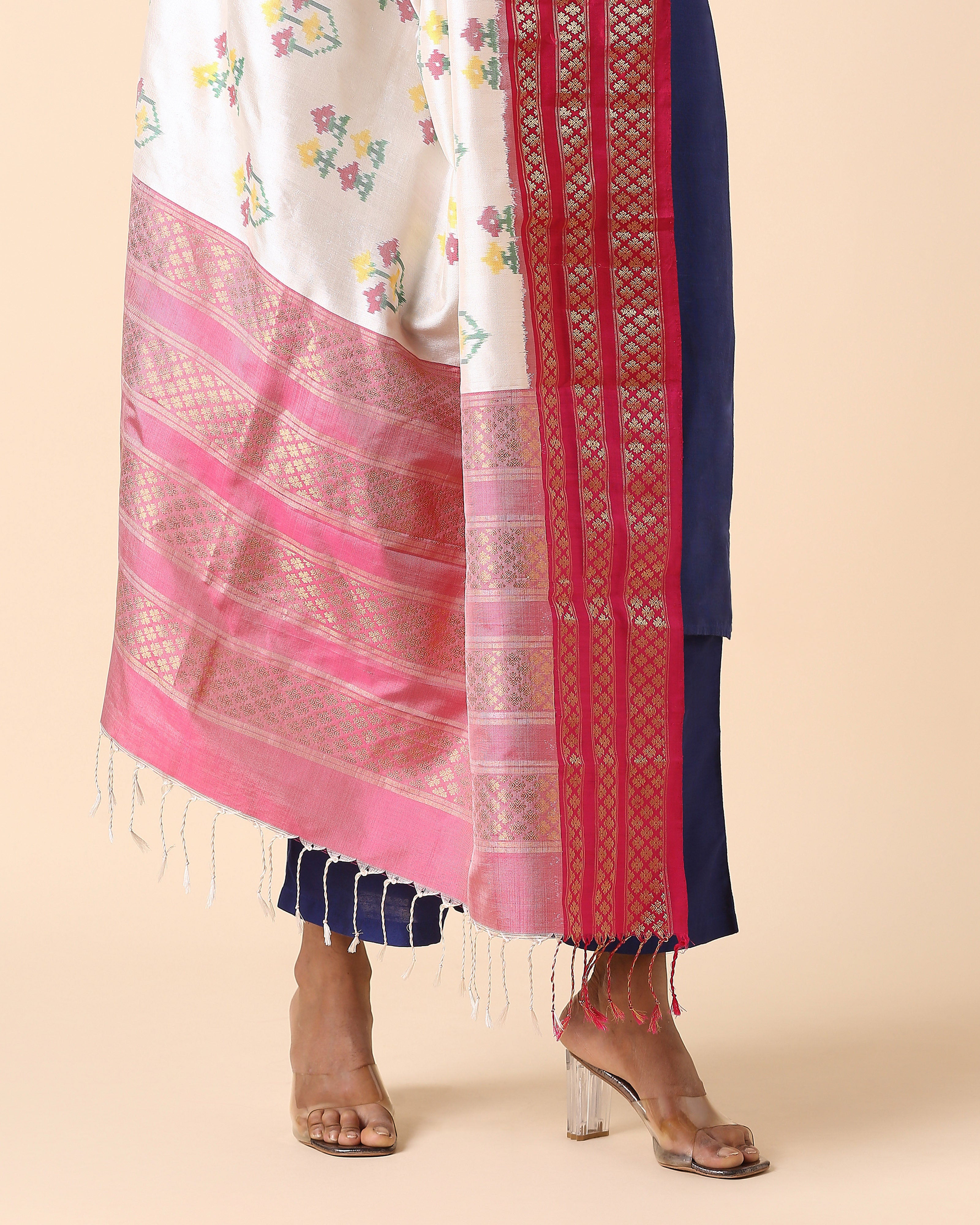 Navika Pochampally Weft Ikat Silk Dupatta