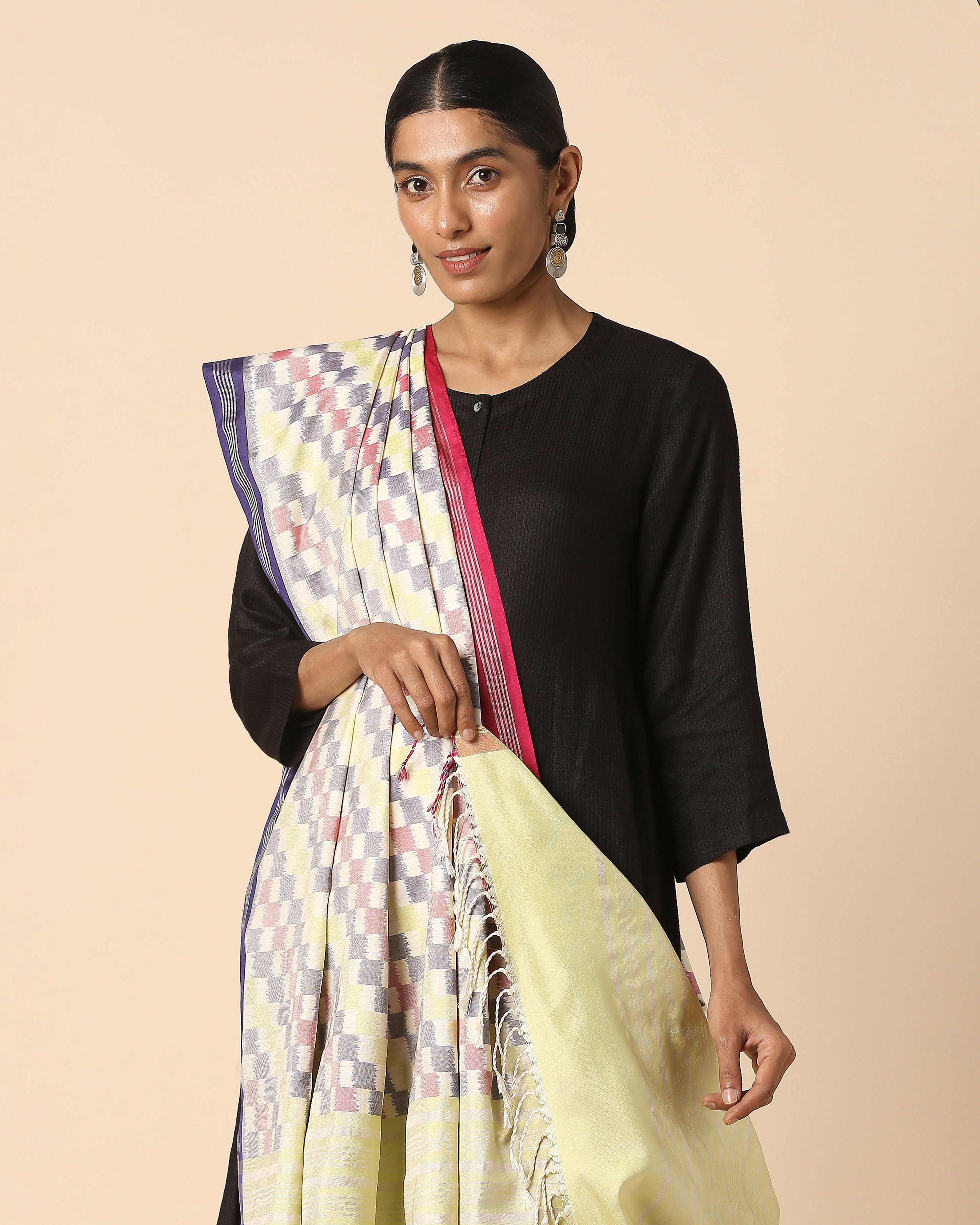 Aayana Pochampally Weft Ikat Silk Dupatta