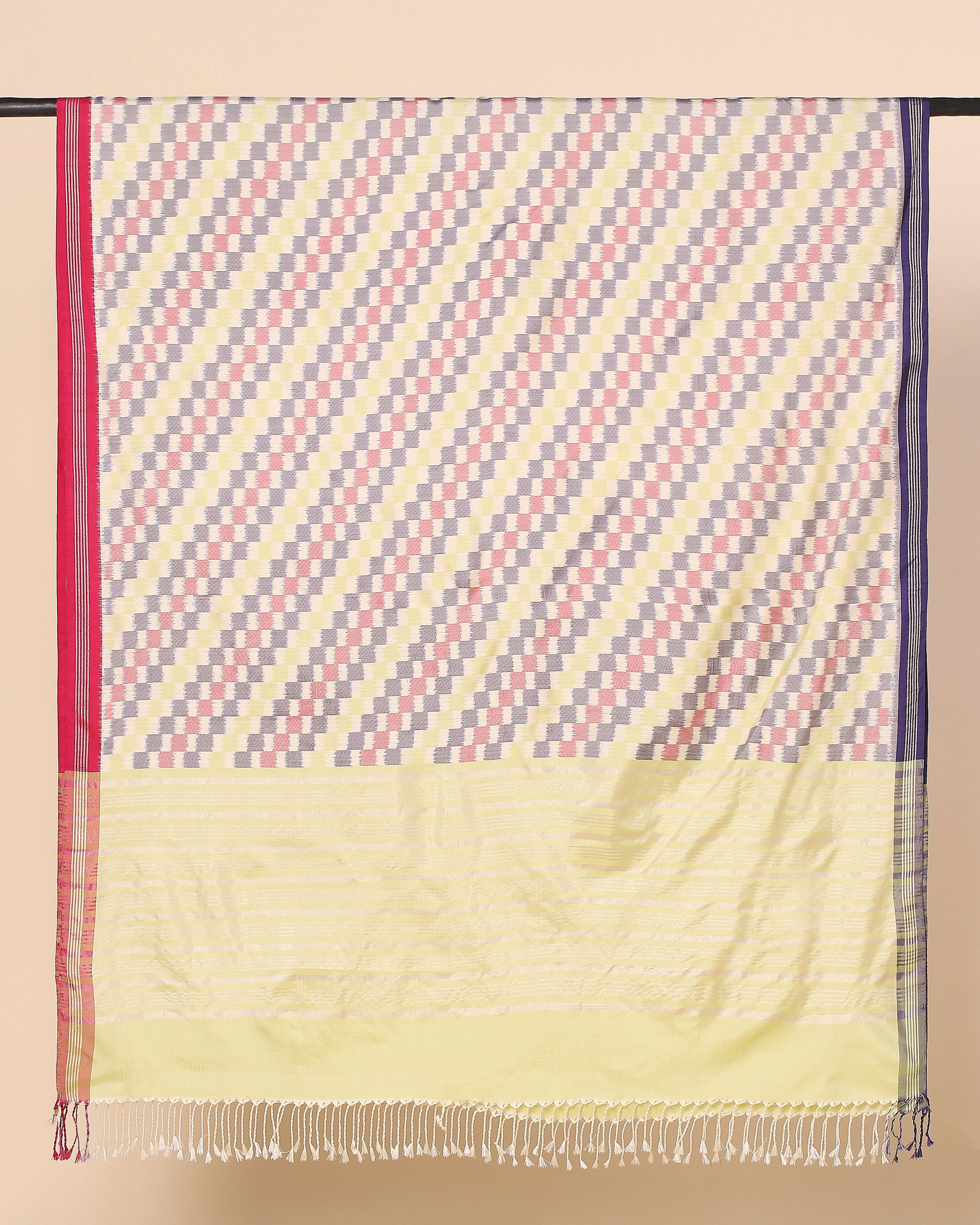 Aayana Pochampally Weft Ikat Silk Dupatta