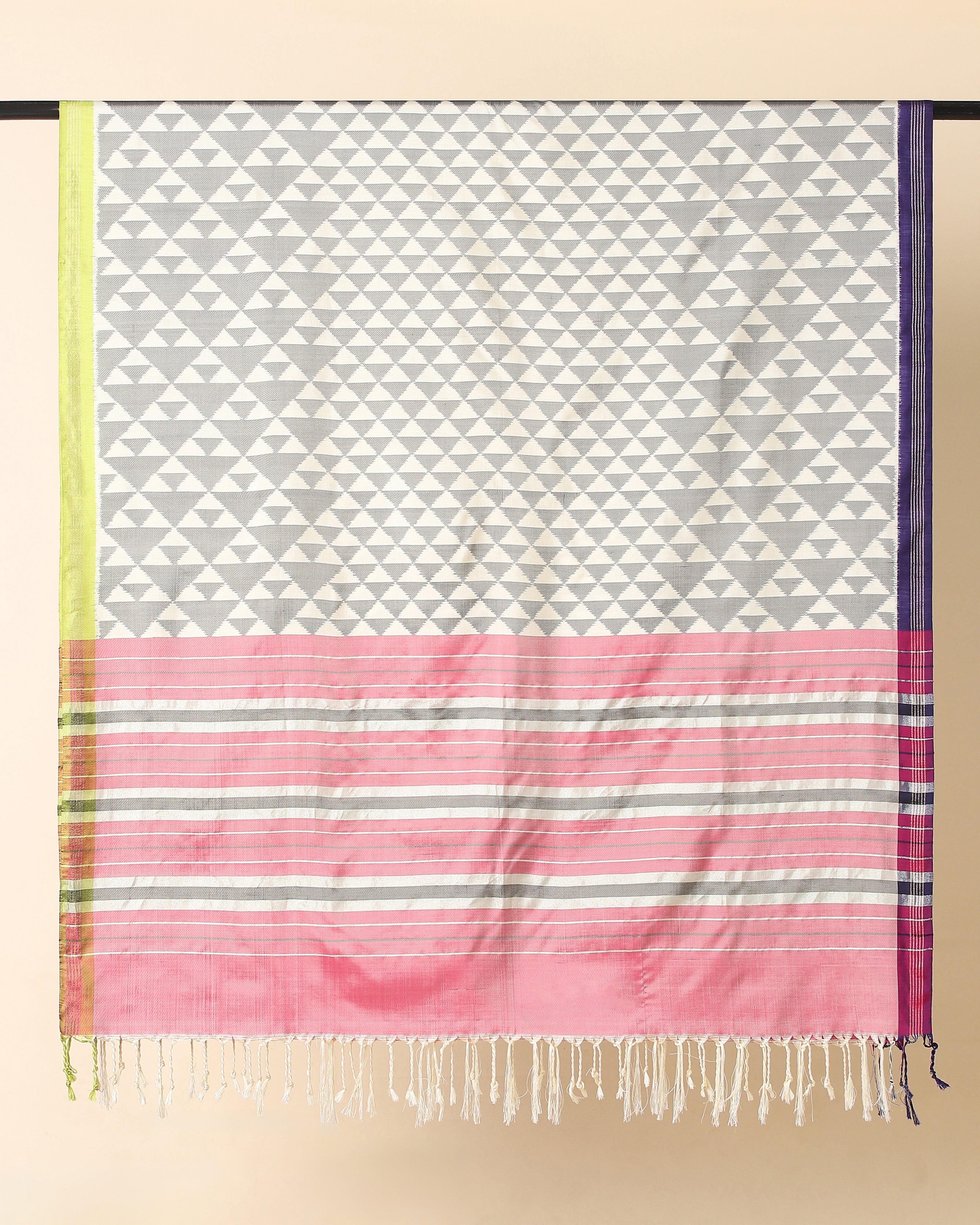 Jini Pochampally Weft Ikat Silk Dupatta