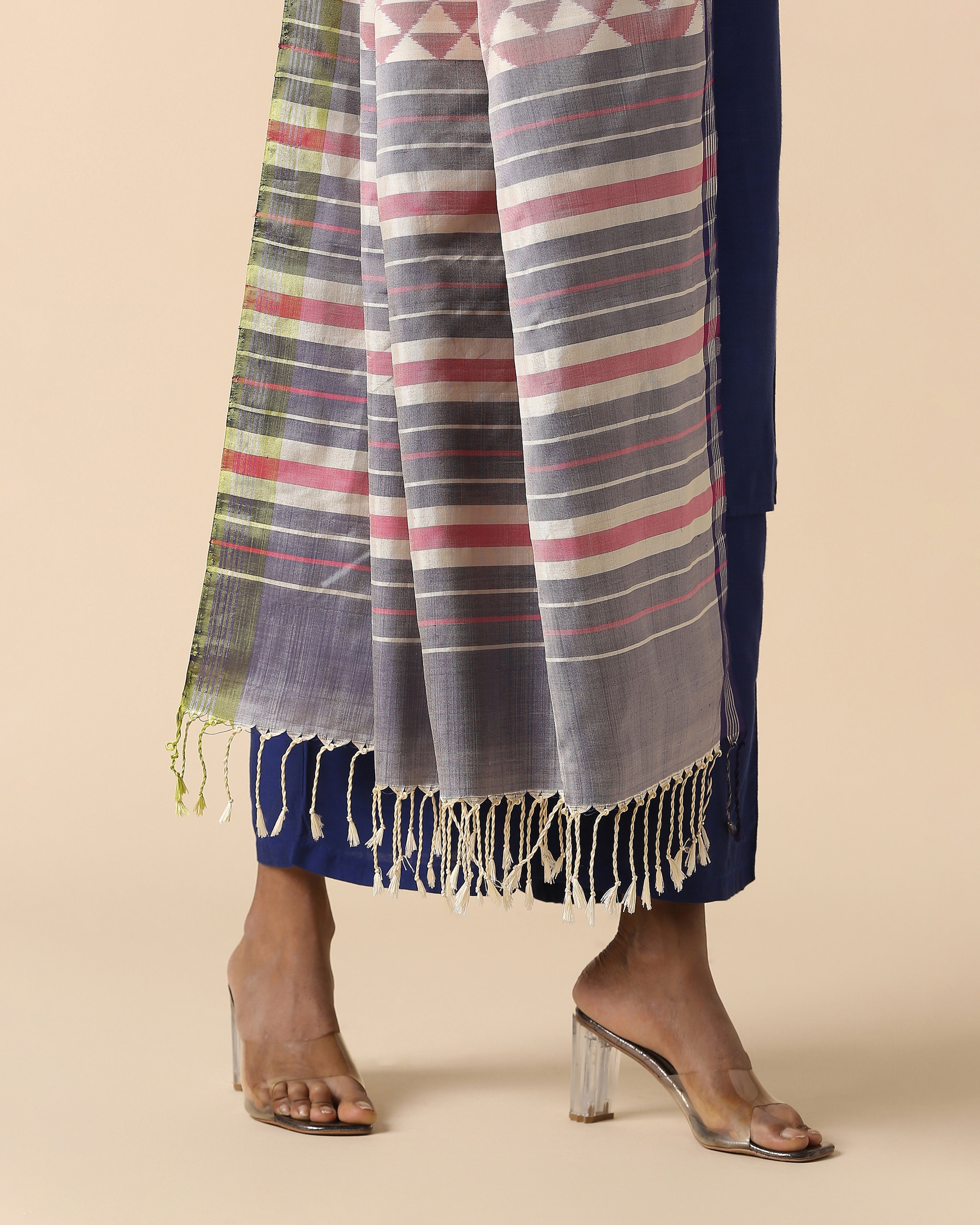 Jini Pochampally Weft Ikat Silk Dupatta