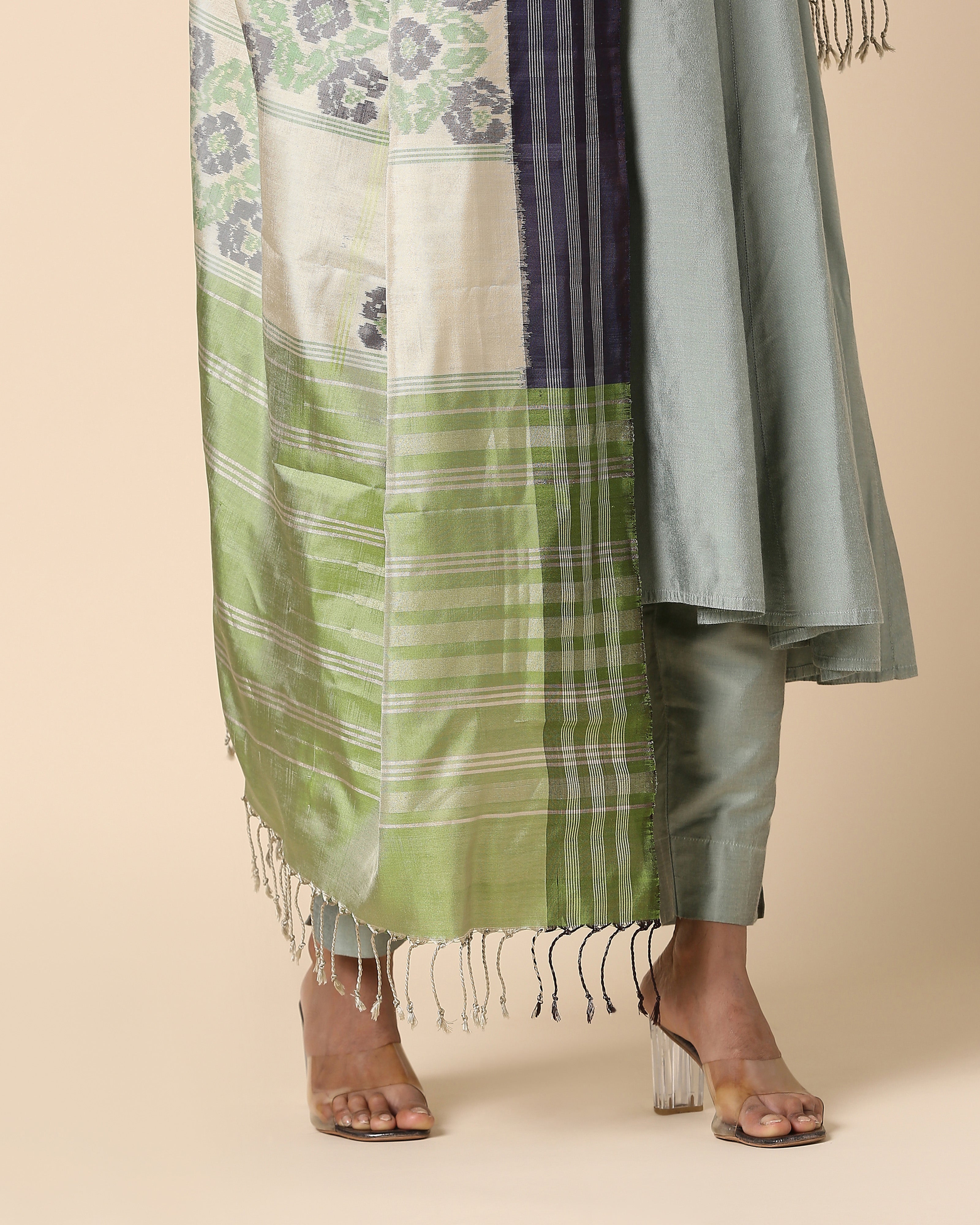 Meha Pochampally Weft Ikat Silk Dupatta