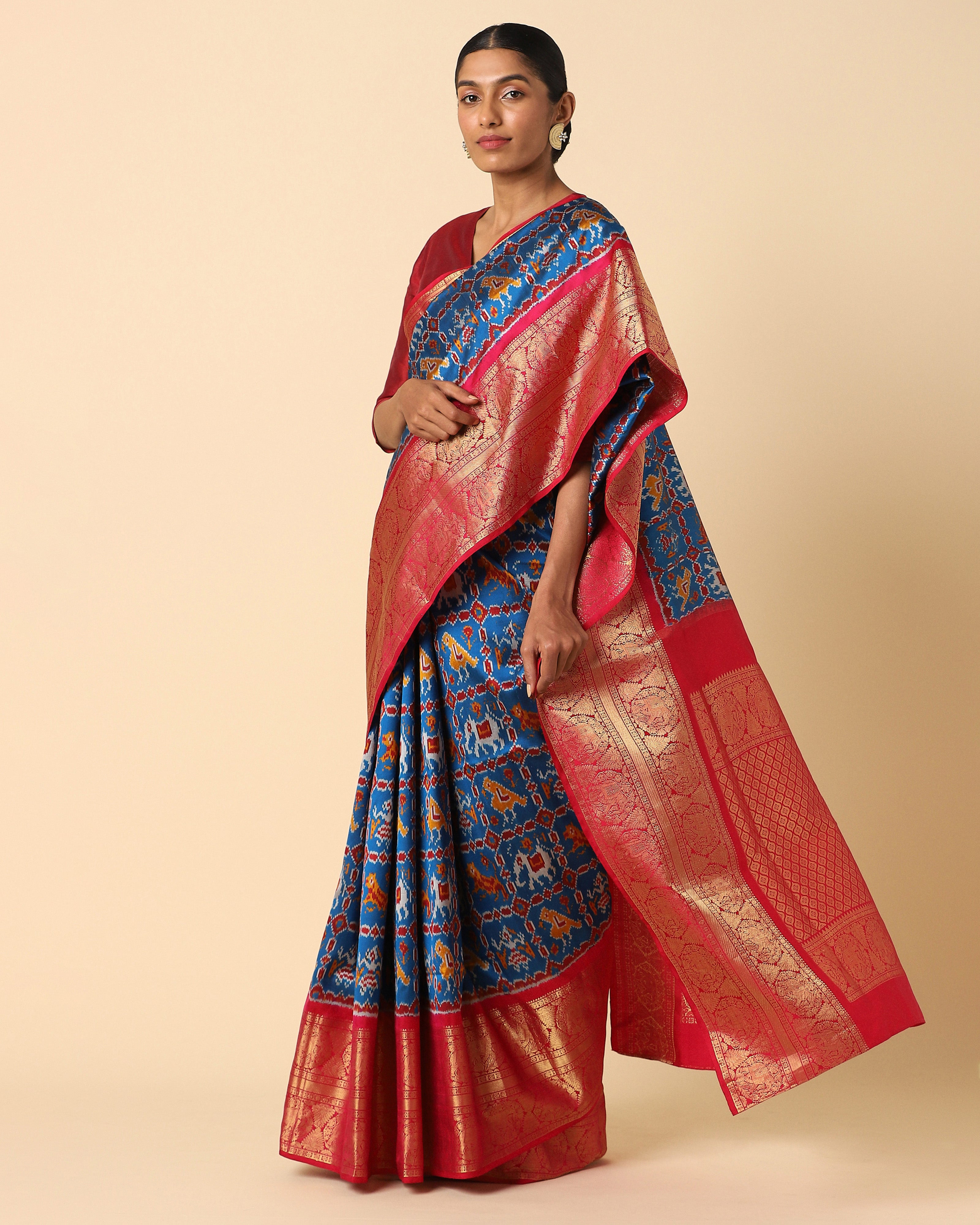 Aabroo Pochampally Weft Ikat Silk Saree
