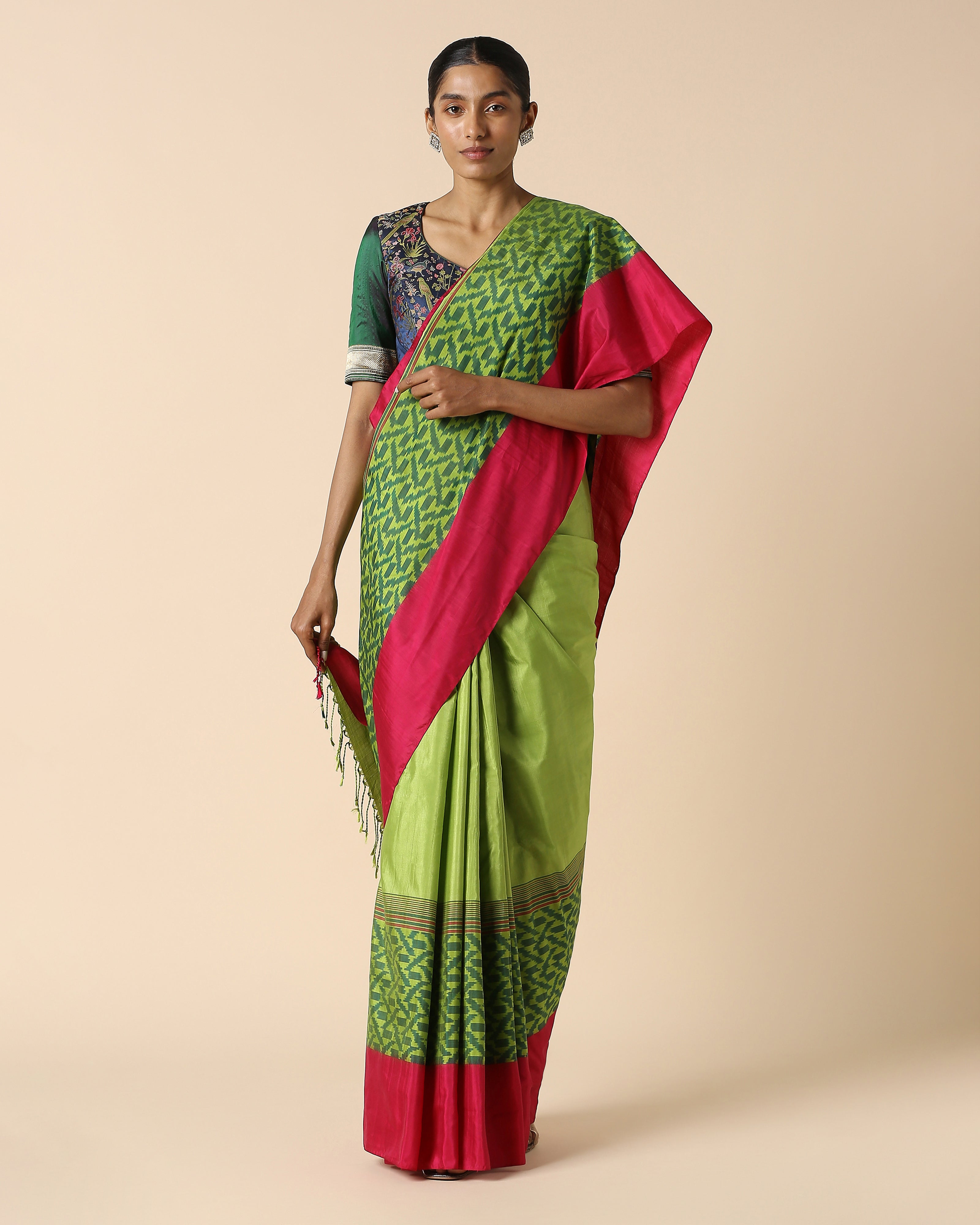 Cyra Pochampally Warp Ikat Cotton Saree