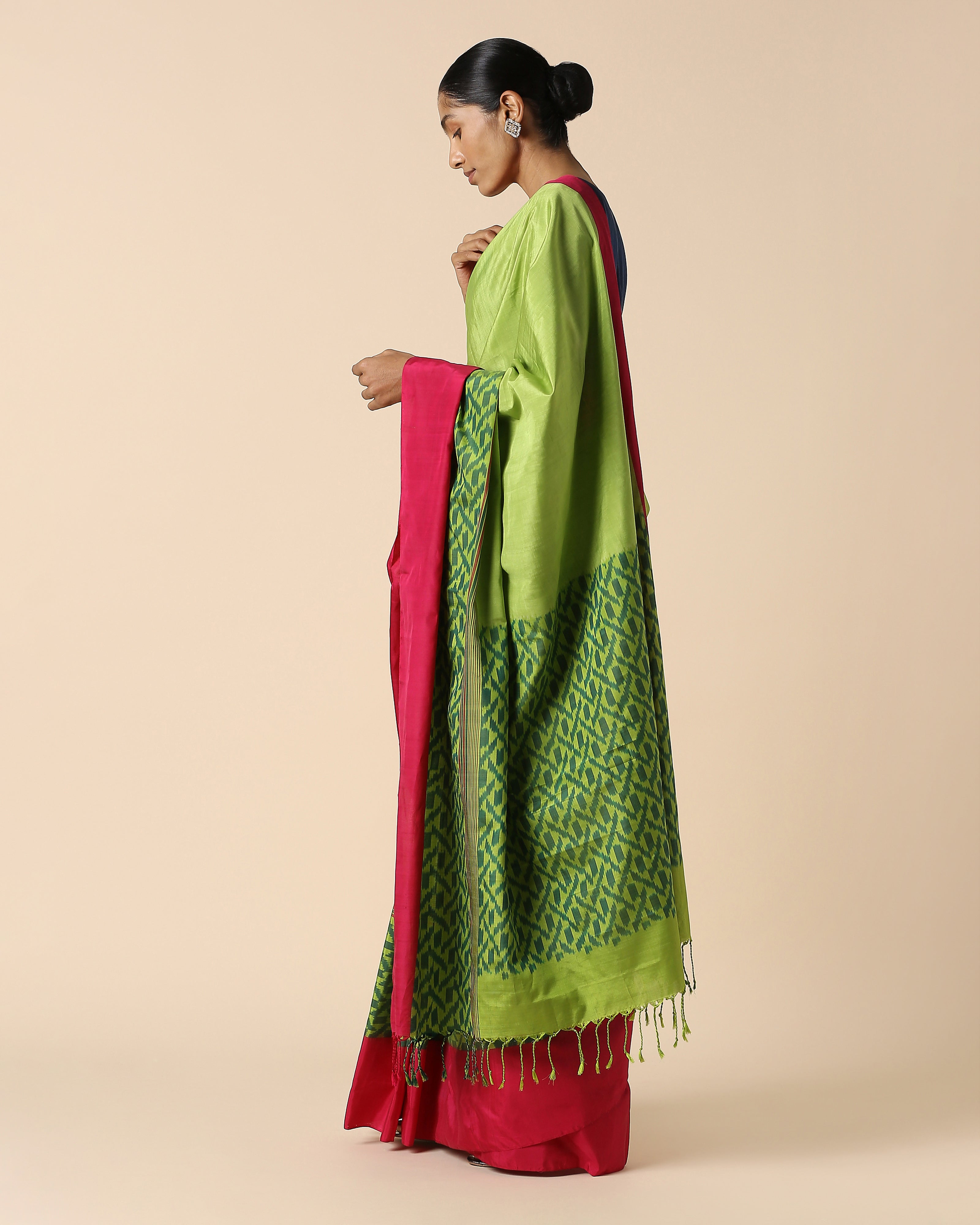 Cyra Pochampally Warp Ikat Cotton Saree