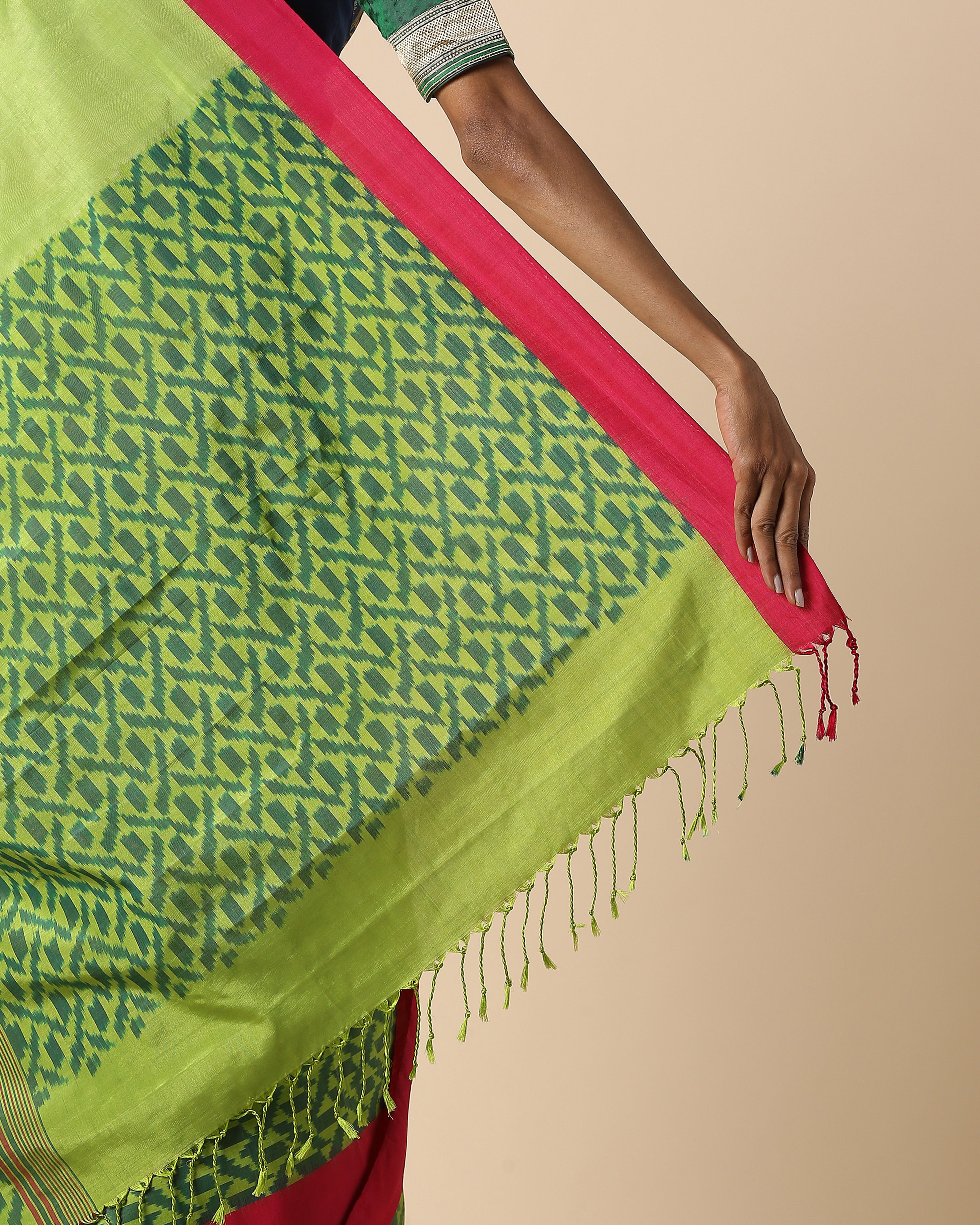 Cyra Pochampally Warp Ikat Cotton Saree