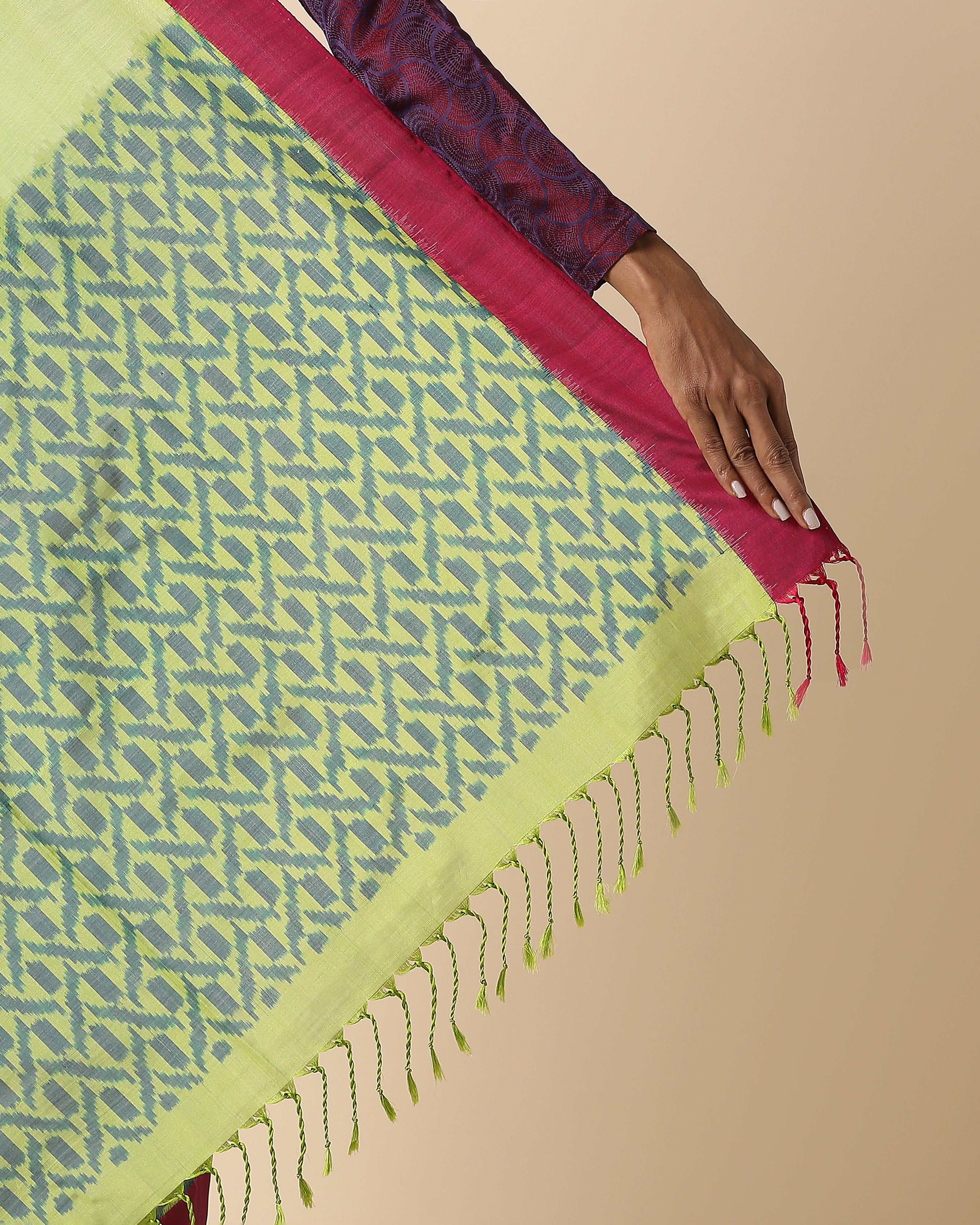 Cyra Pochampally Warp Ikat Cotton Saree