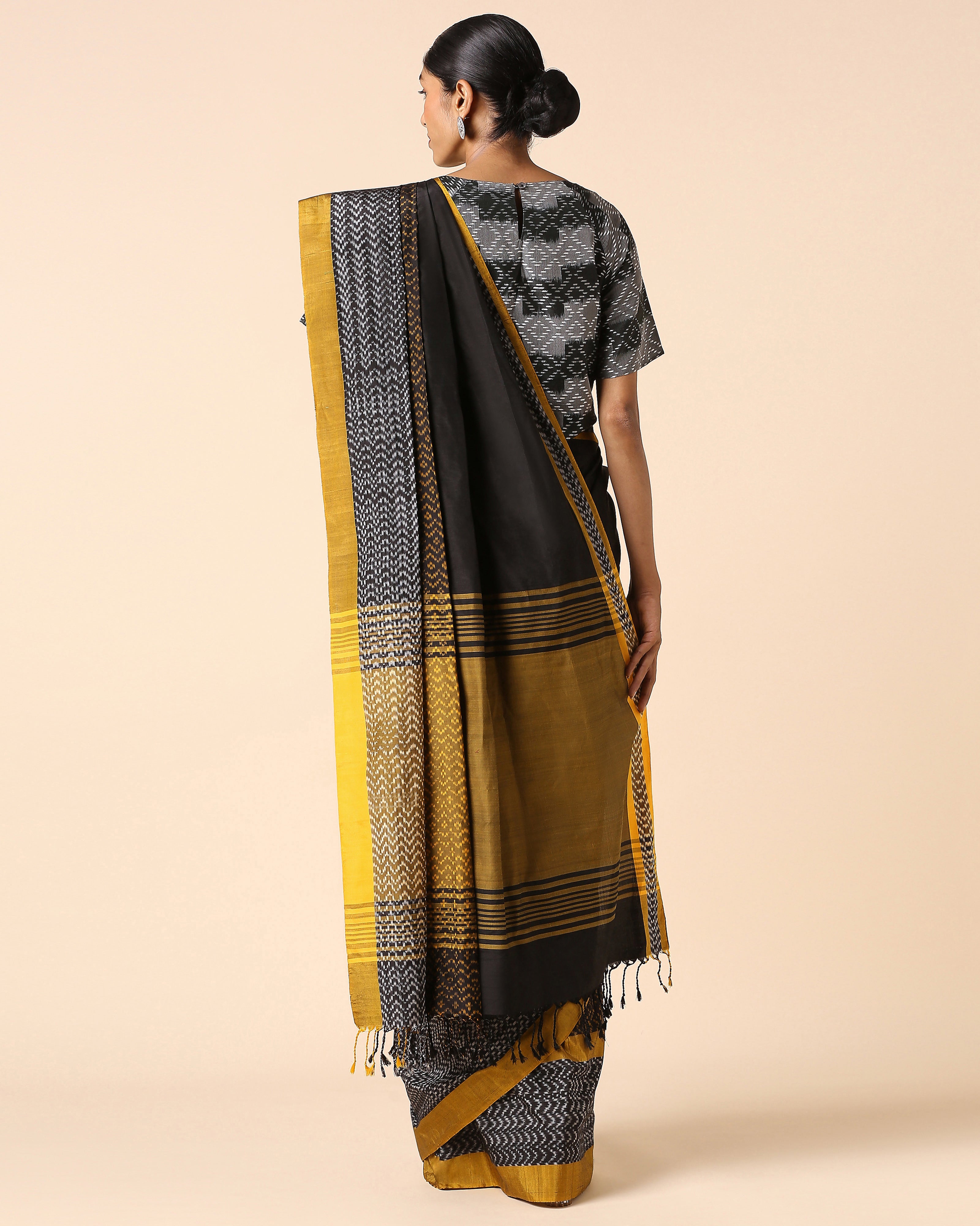 Damaris Pochampally Warp Ikat Cotton Saree