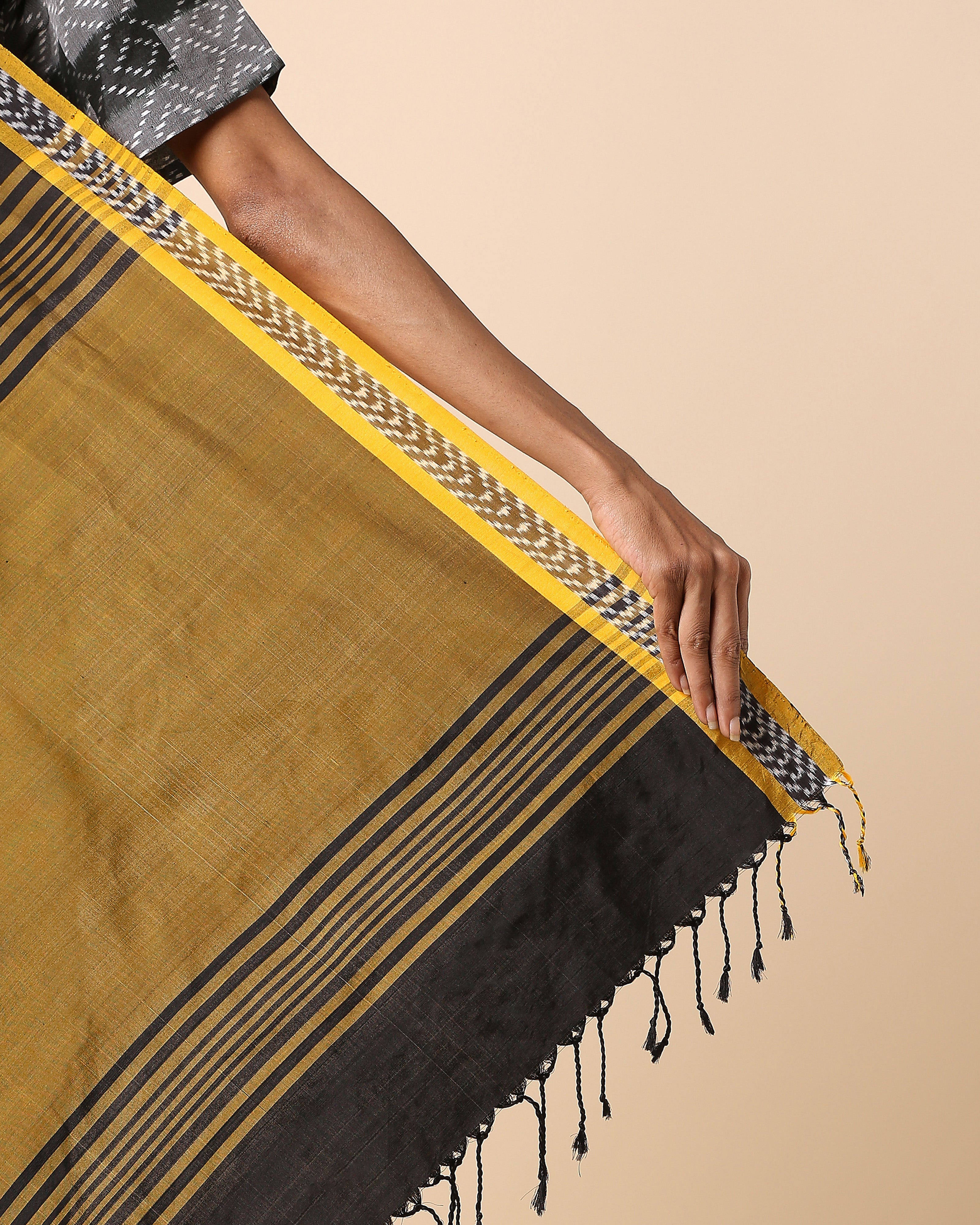 Damaris Pochampally Warp Ikat Cotton Saree