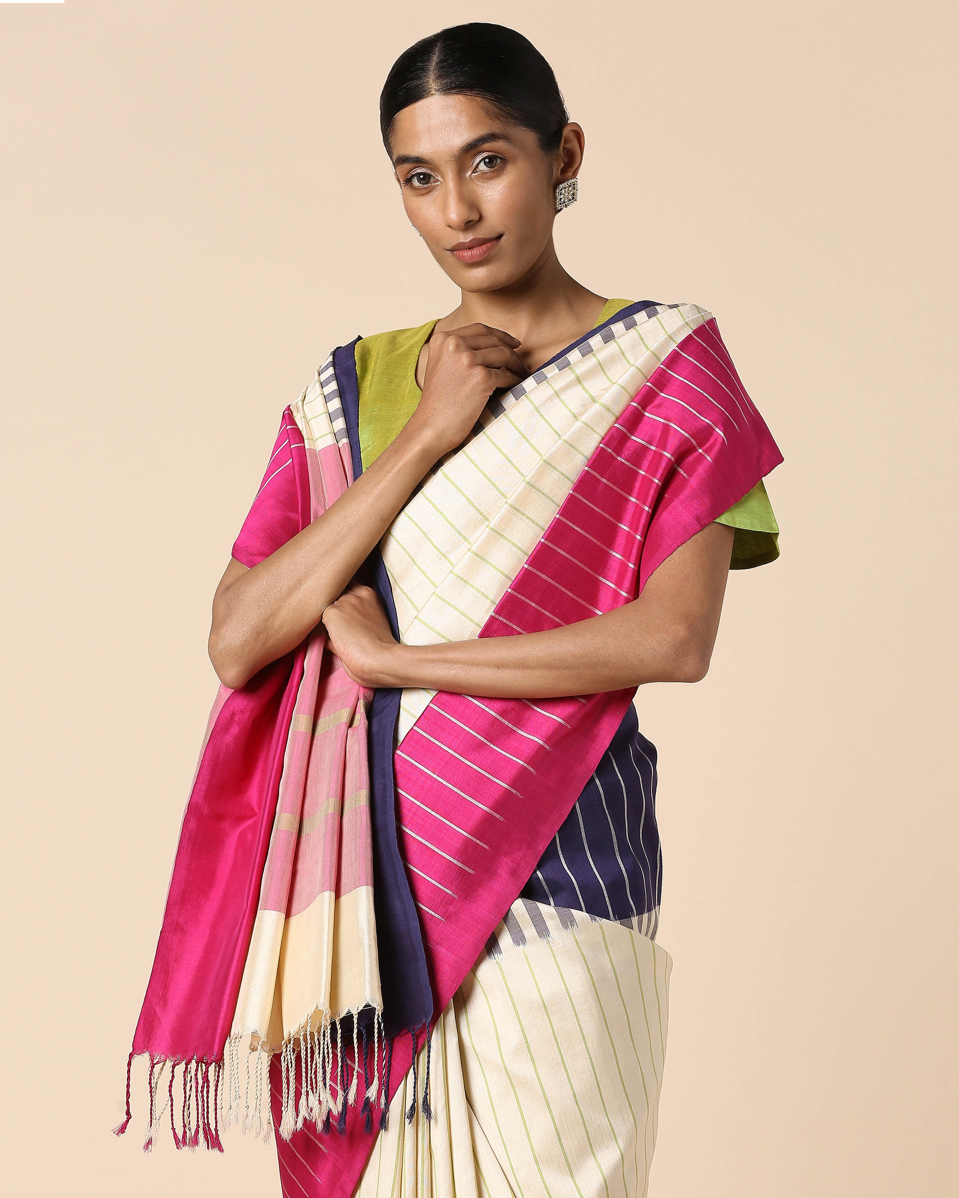 Averie Pochampally Weft Ikat Cotton Silk Saree