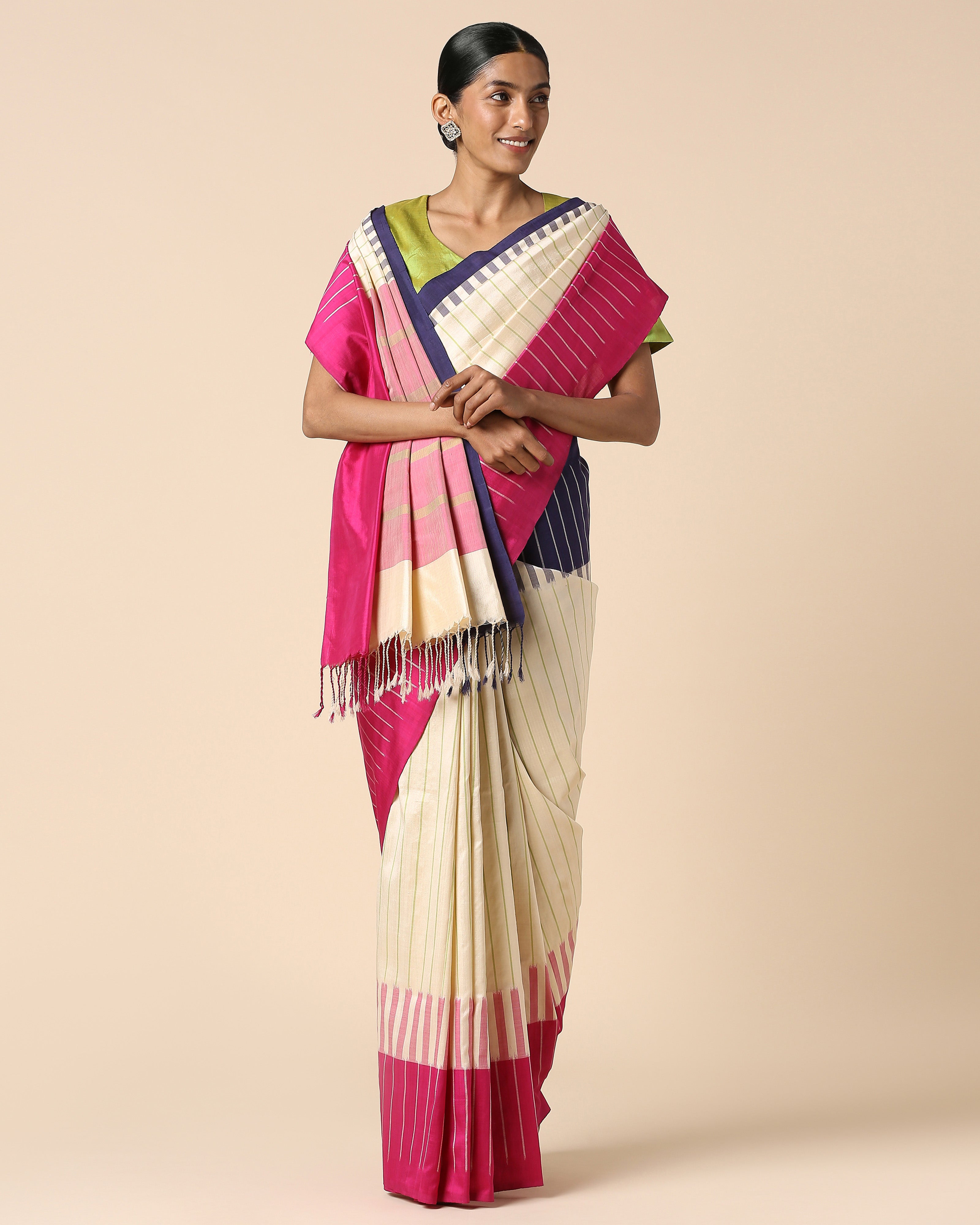 Averie Pochampally Weft Ikat Cotton Silk Saree